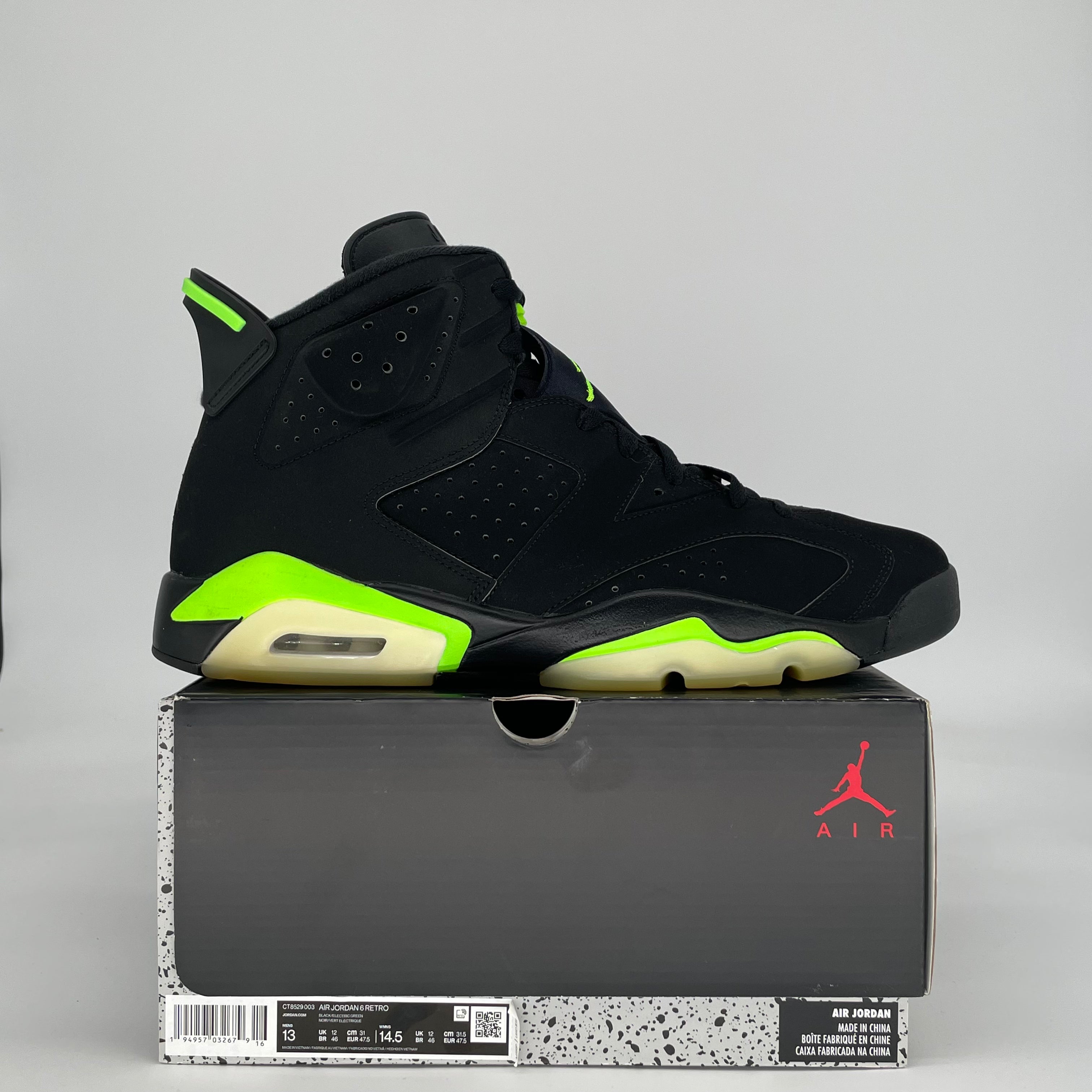 AIR JORDAN 6 ELECTRIC GREEN CT8529-003 SIZE 13/14.5W