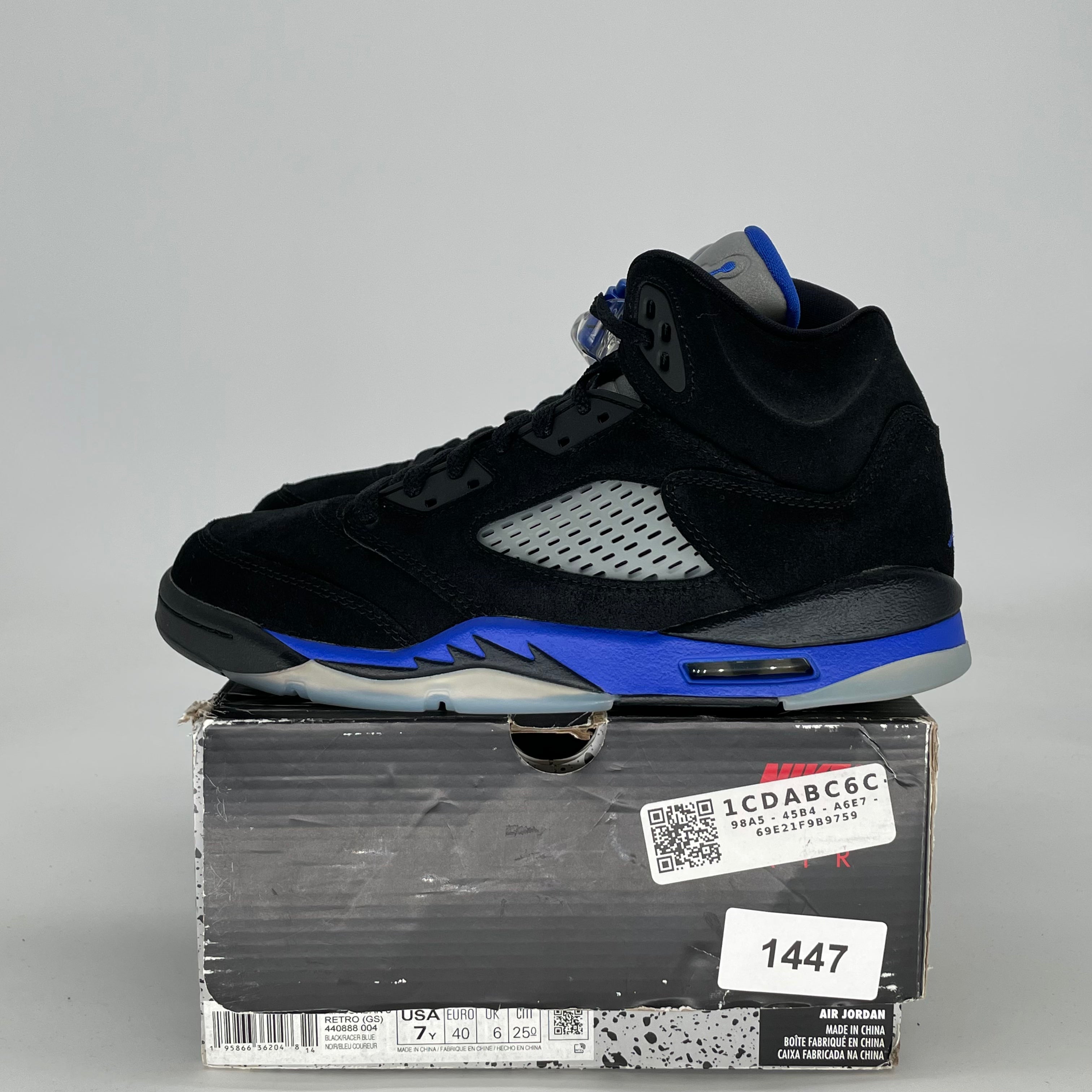 AIR JORDAN 5 RACER BLUE 440888-004 SIZE 7/8.5W