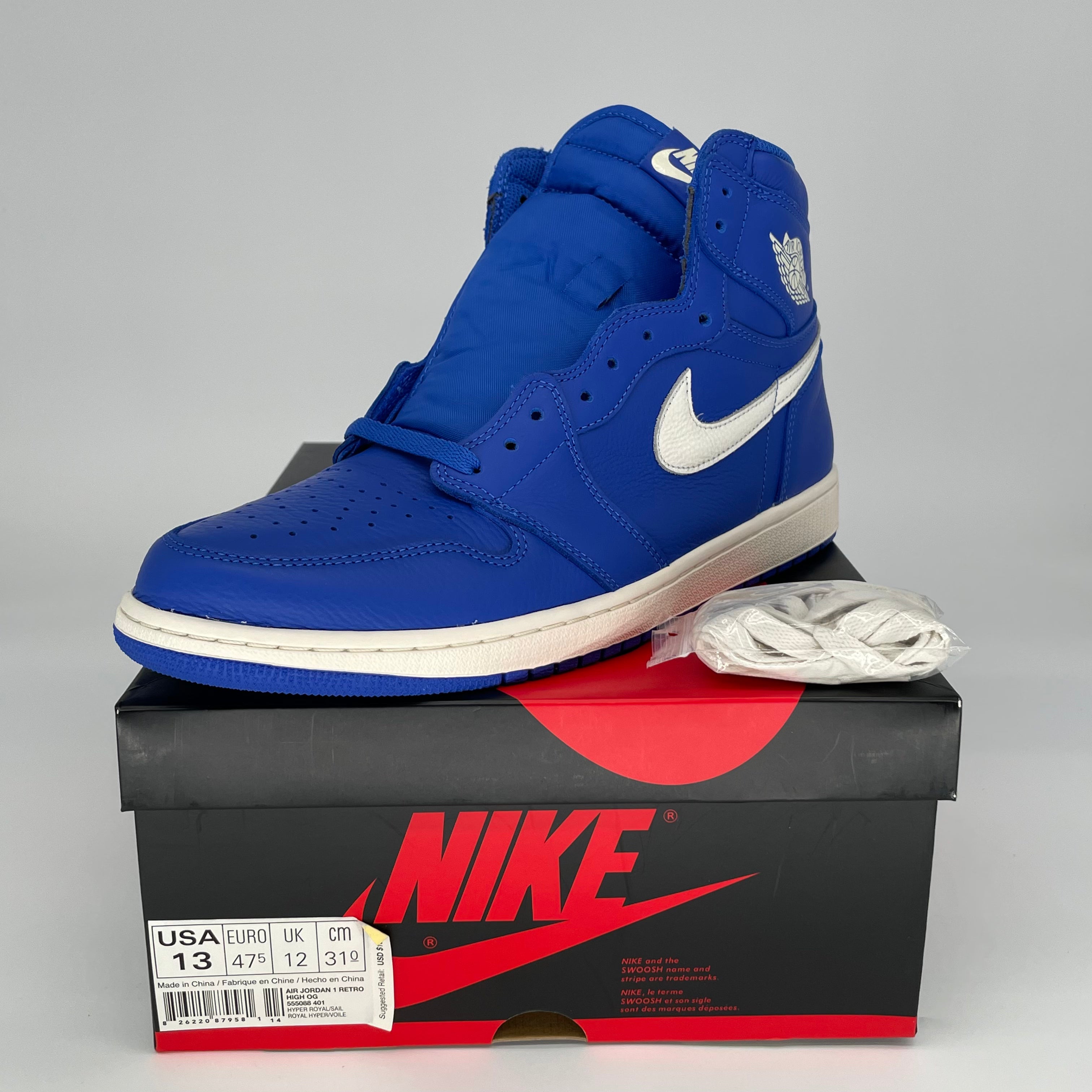 AIR JORDAN 1 HYPER ROYAL 555088-401 SIZE 13/14.5W
