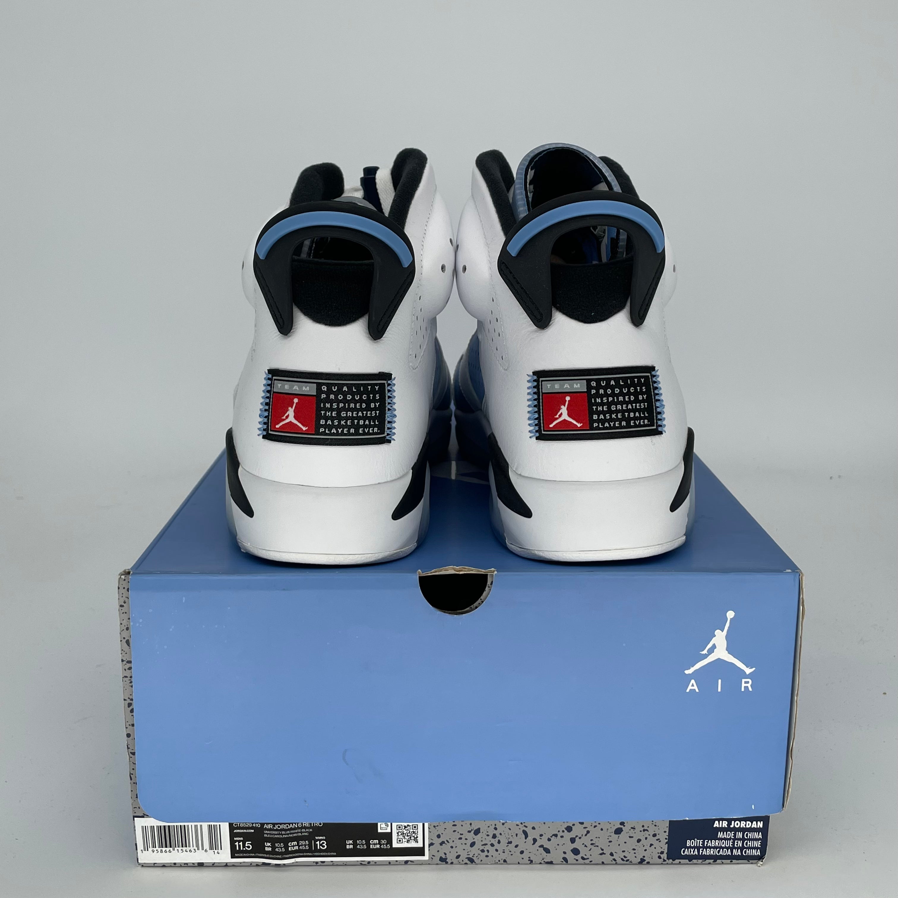 AIR JORDAN 6 UNC WHITE SIZE 11.5 CT8529-410