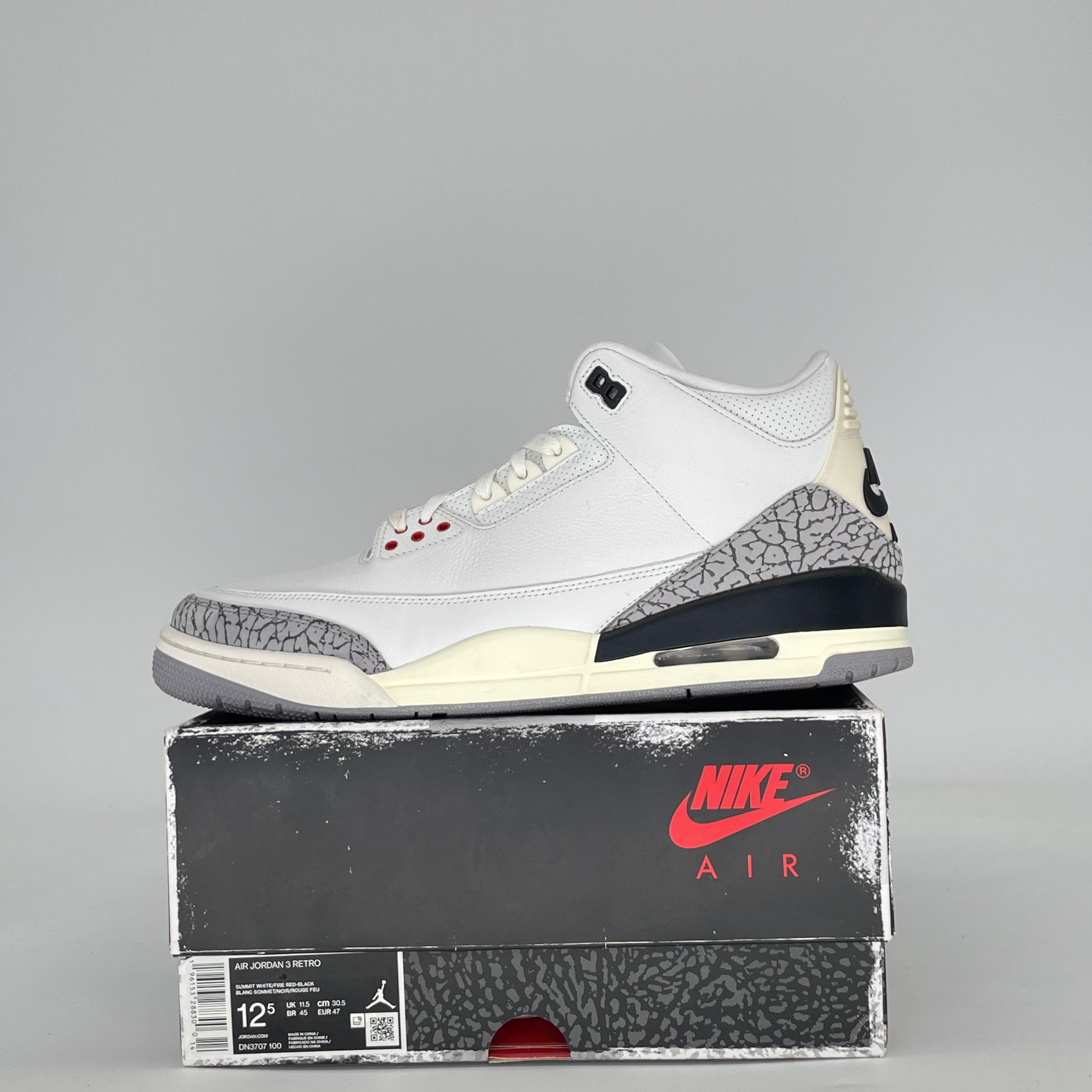 AIR JORDAN 3 WHITE CEMENT REIMAGINED DN3707-100 SIZE 12.5/14W