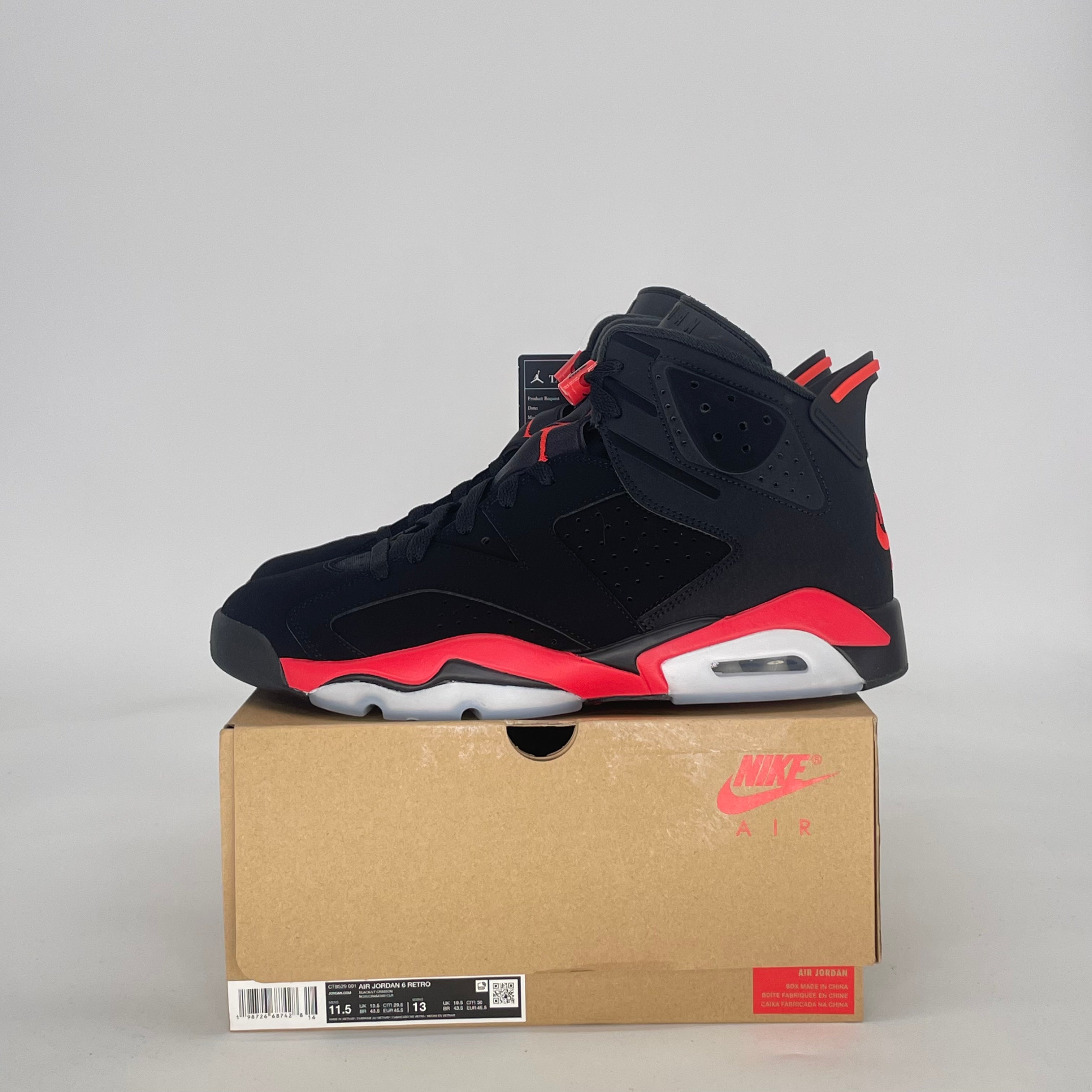 AIR JORDAN 6 INFRARED SALESMAN CT8529-001 SIZE 11.5/13W
