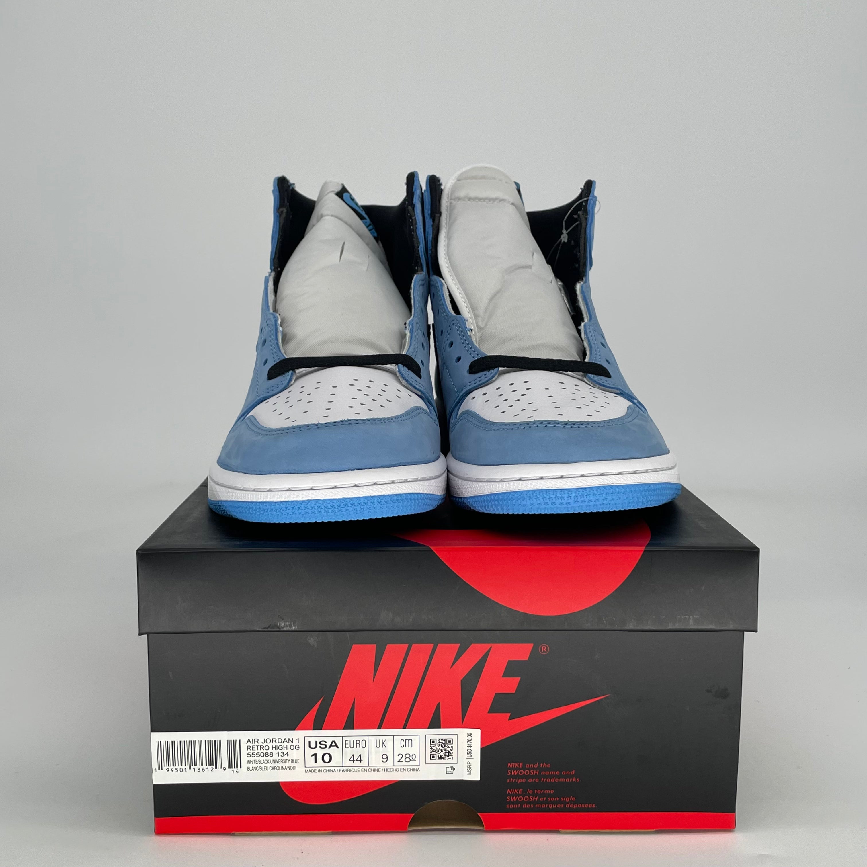 AIR JORDAN 1 UNIVERSITY BLUE 555088-134 SIZE 10/11.5W