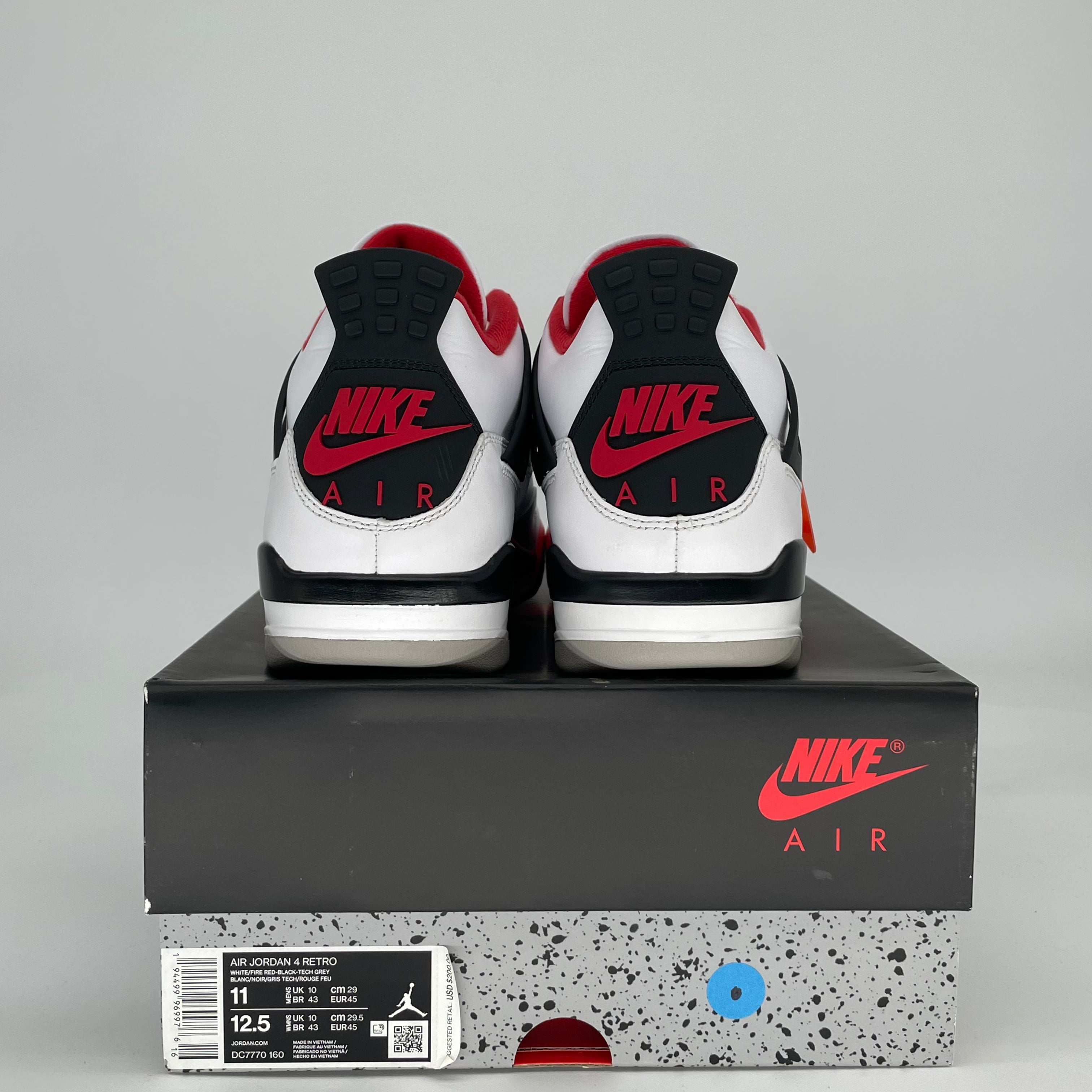 AIR JORDAN 4 FIRE RED DC7770-160 SIZE 11/12.5W