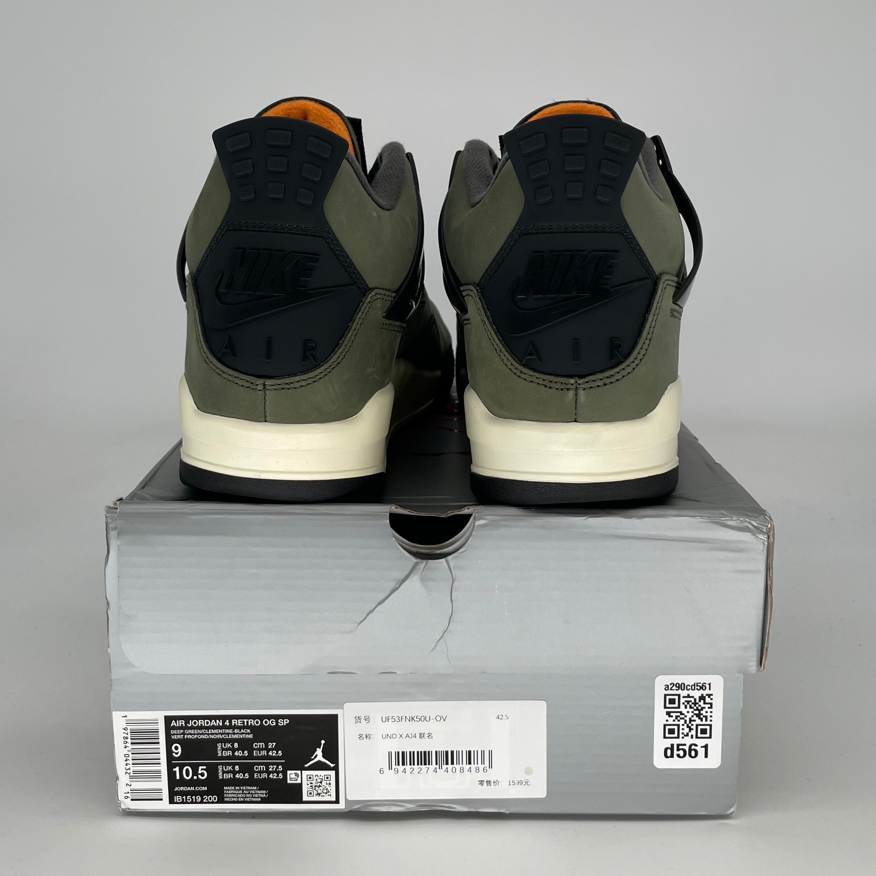 AIR JORDAN 4 UNDEFEATED 2025 IB1519-200 SIZE 9/10.5W