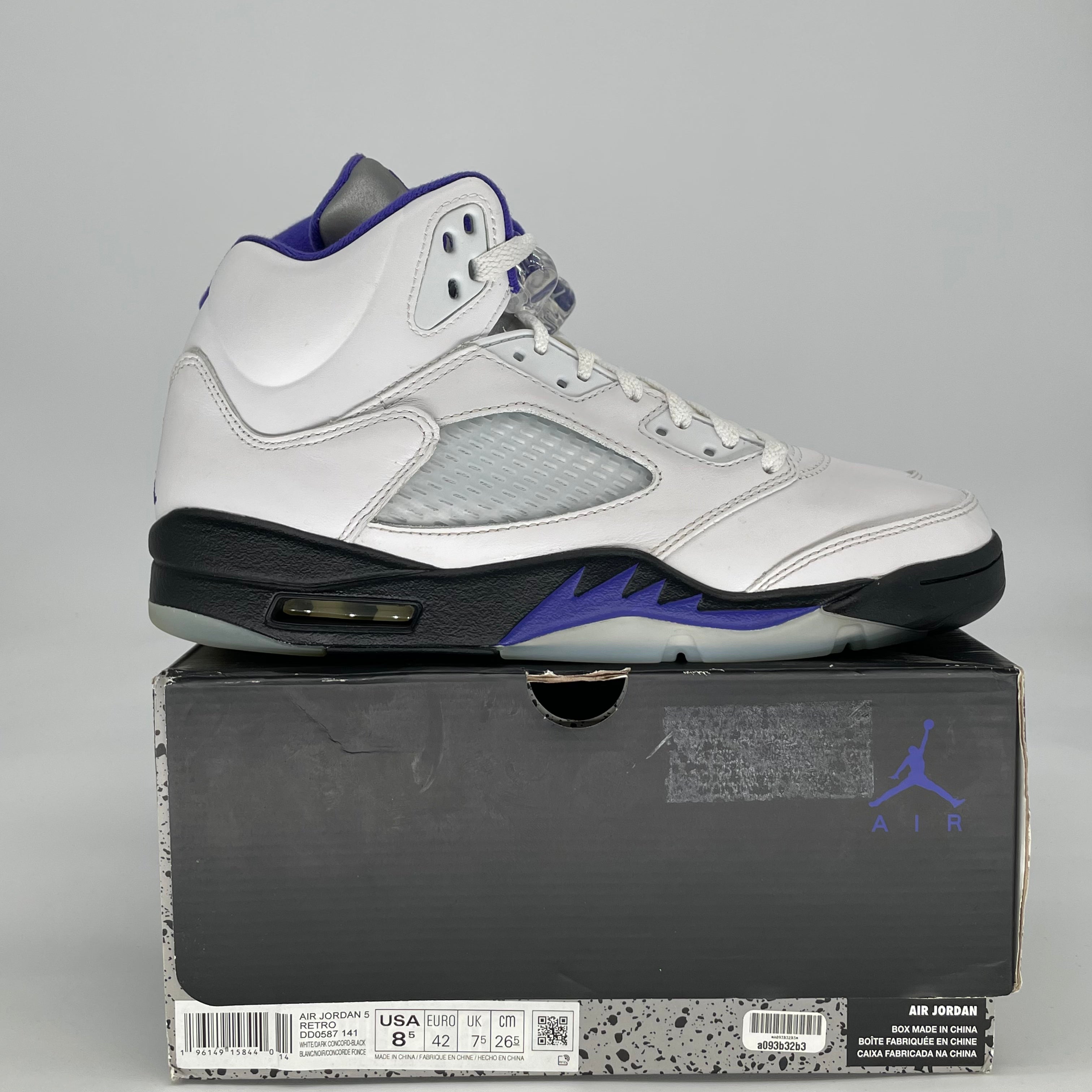 AIR JORDAN 5 DARK CONCORD DD0587-141 SIZE 8.5/10W