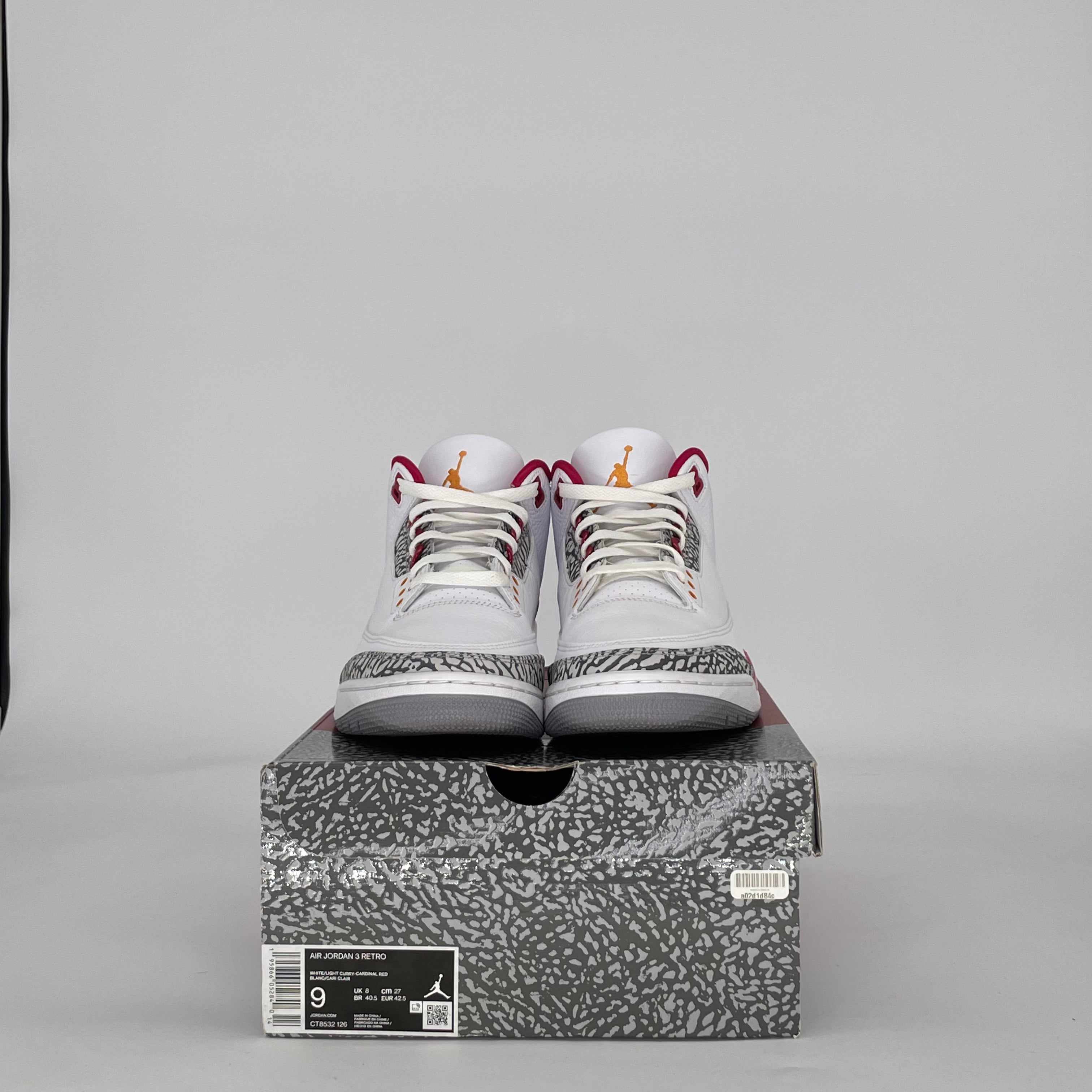AIR JORDAN 3 CARDINAL RED CT8532-126 SIZE 9/10.5W