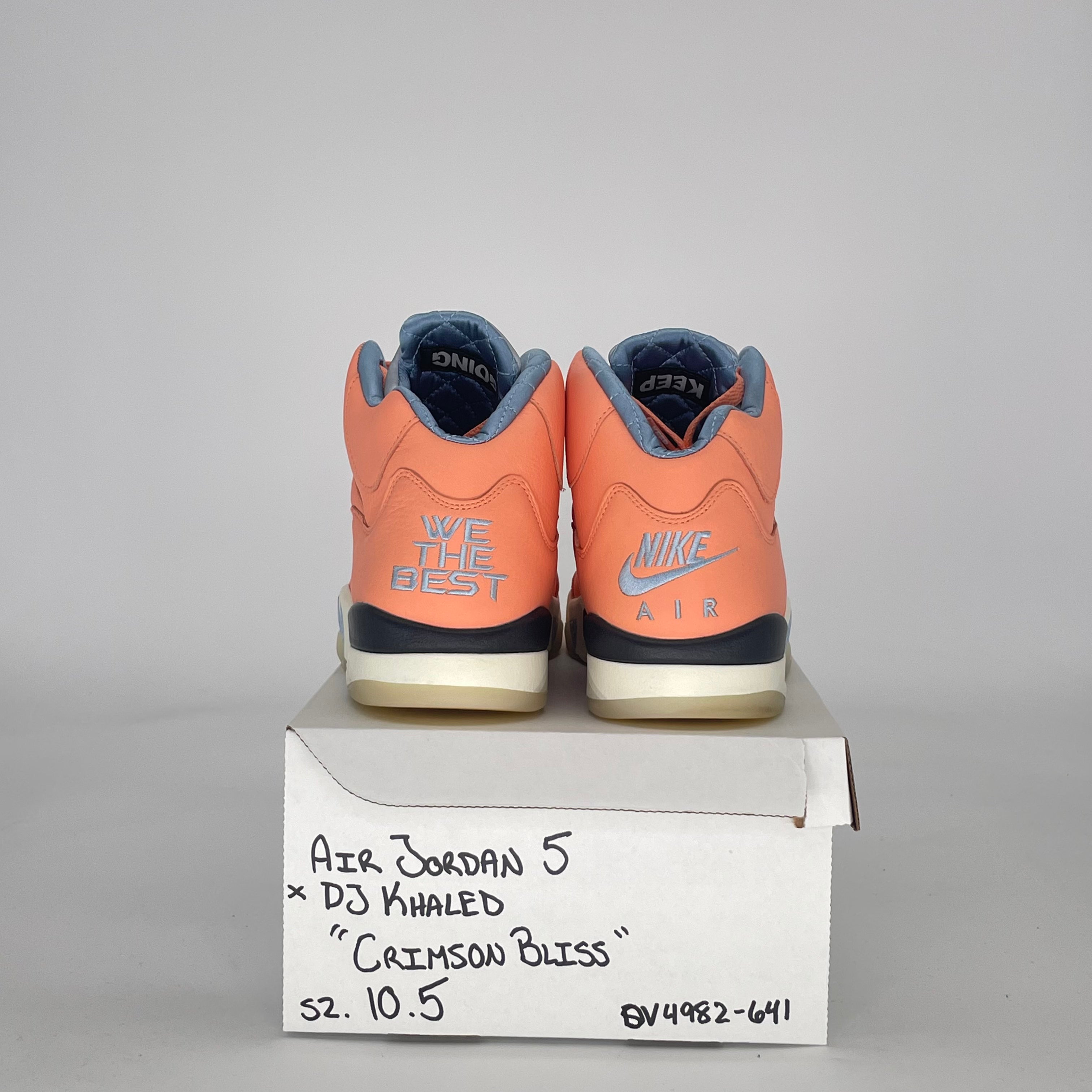 AIR JORDAN 5 DJ KHALED WE THE BEST CRIMSON BLISS DV4982-641 SIZE 10.5/12W