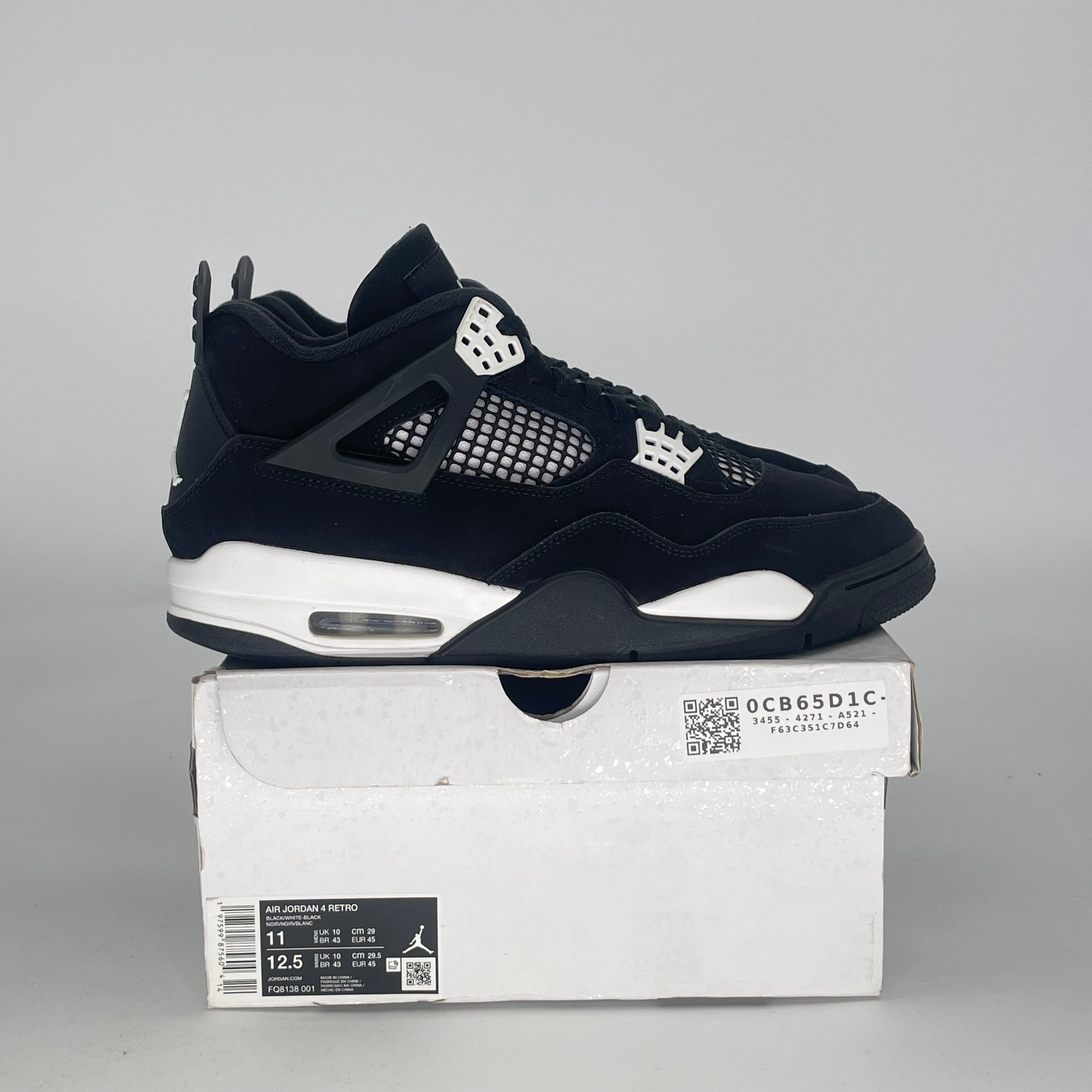 AIR JORDAN 4 WHITE THUNDER FQ8138-001 SIZE 11/12.5W