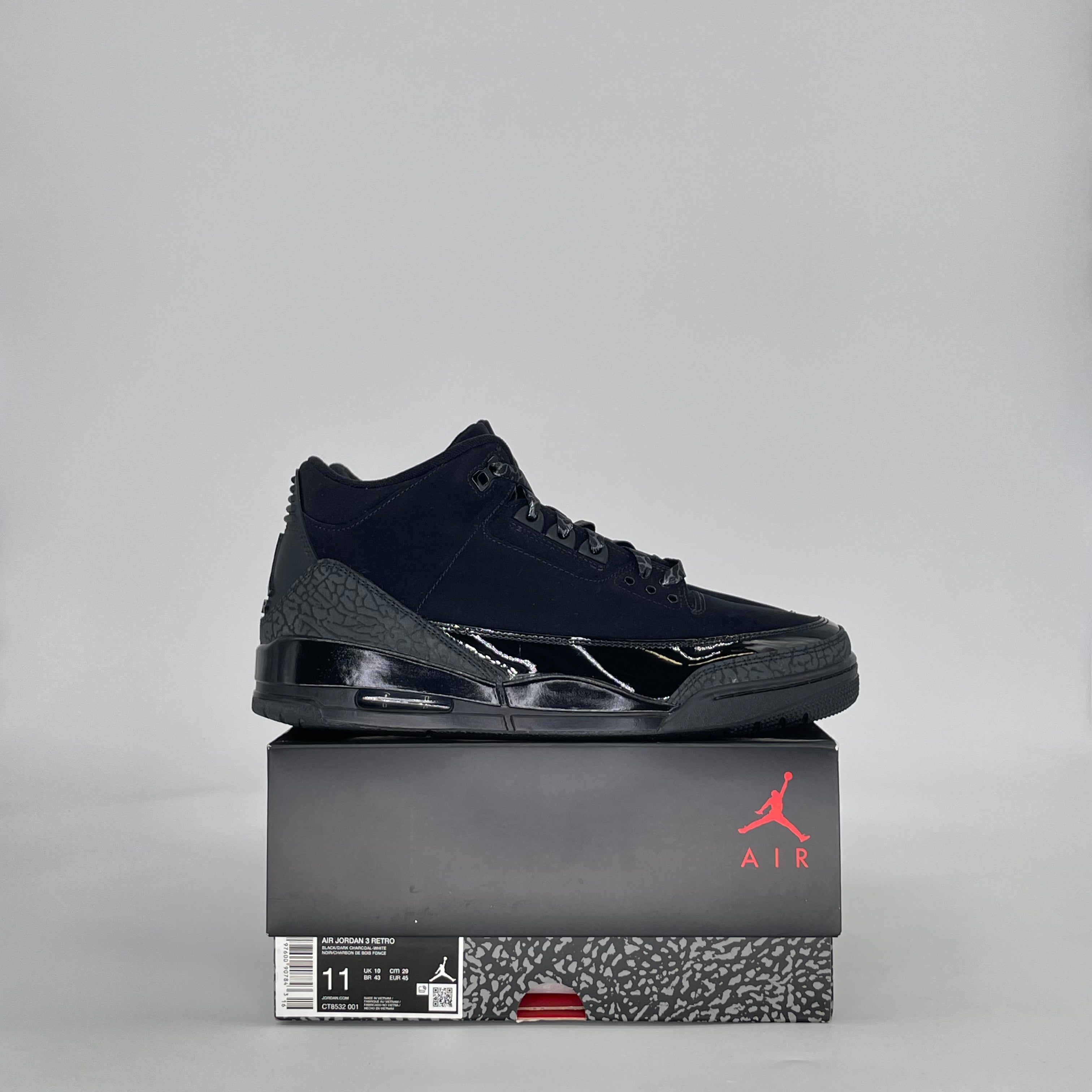 AIR JORDAN 3 BLACK CAT CT8532-001 SIZE 11/12.5W