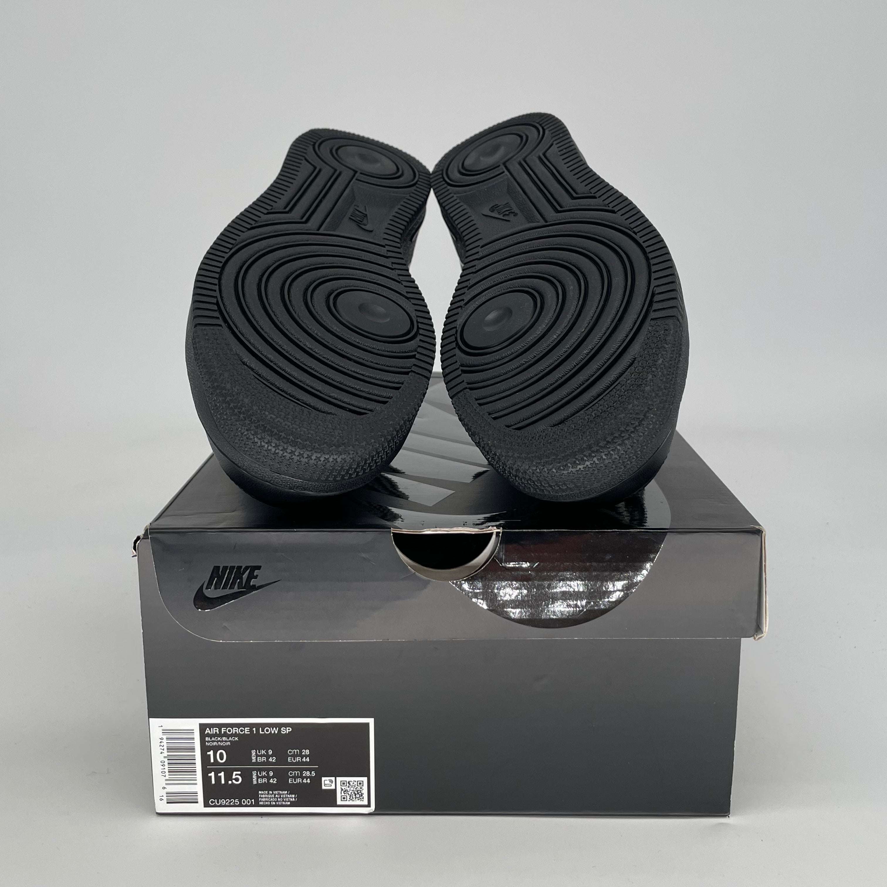 SUPREME X NIKE AIR FORCE 1 LOW BLACK CU9225-001 SIZE 10/11.5W