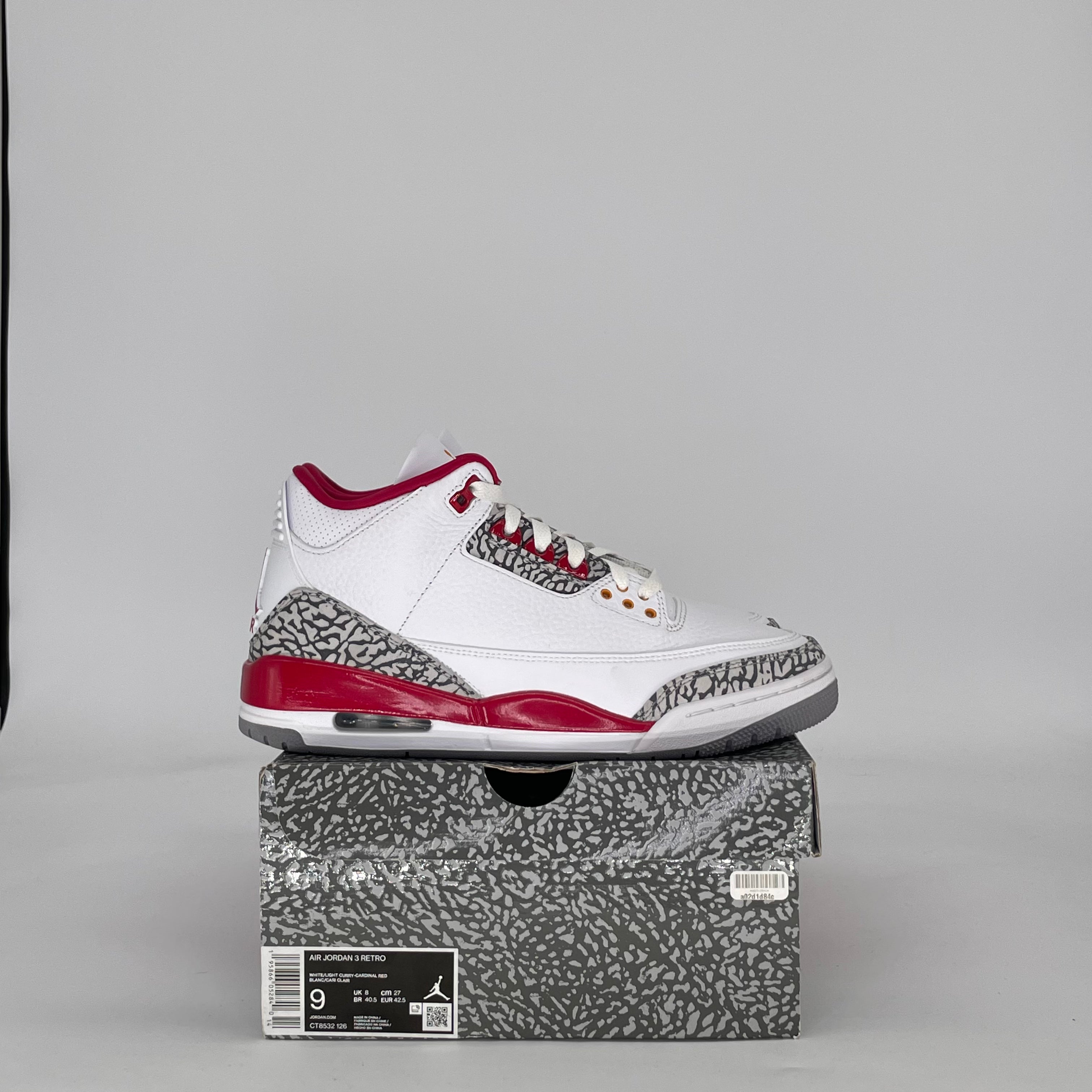 AIR JORDAN 3 CARDINAL RED CT8532-126 SIZE 9/10.5W