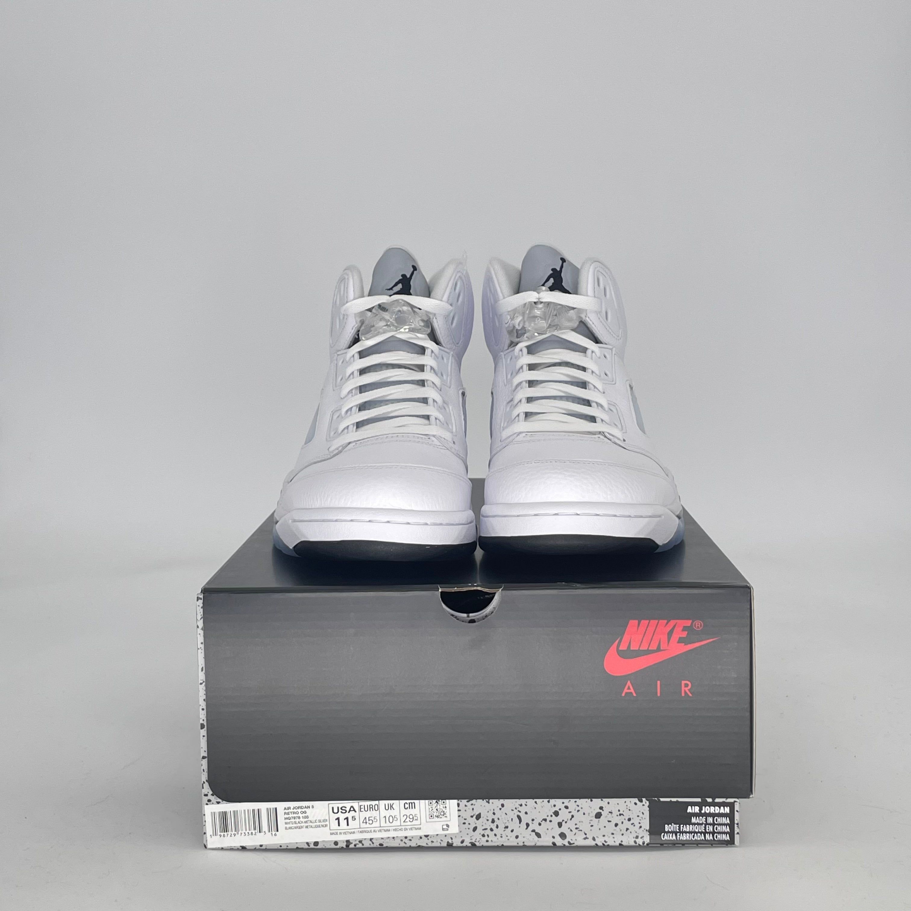 AIR JORDAN 5 WHITE METALLIC HQ7978-103 SIZE 11.5/13W