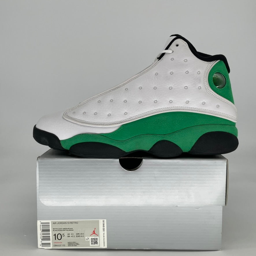 AIR JORDAN 13 WHITE LUCKY GREEN DB6537-113 SIZE 10.5/12W