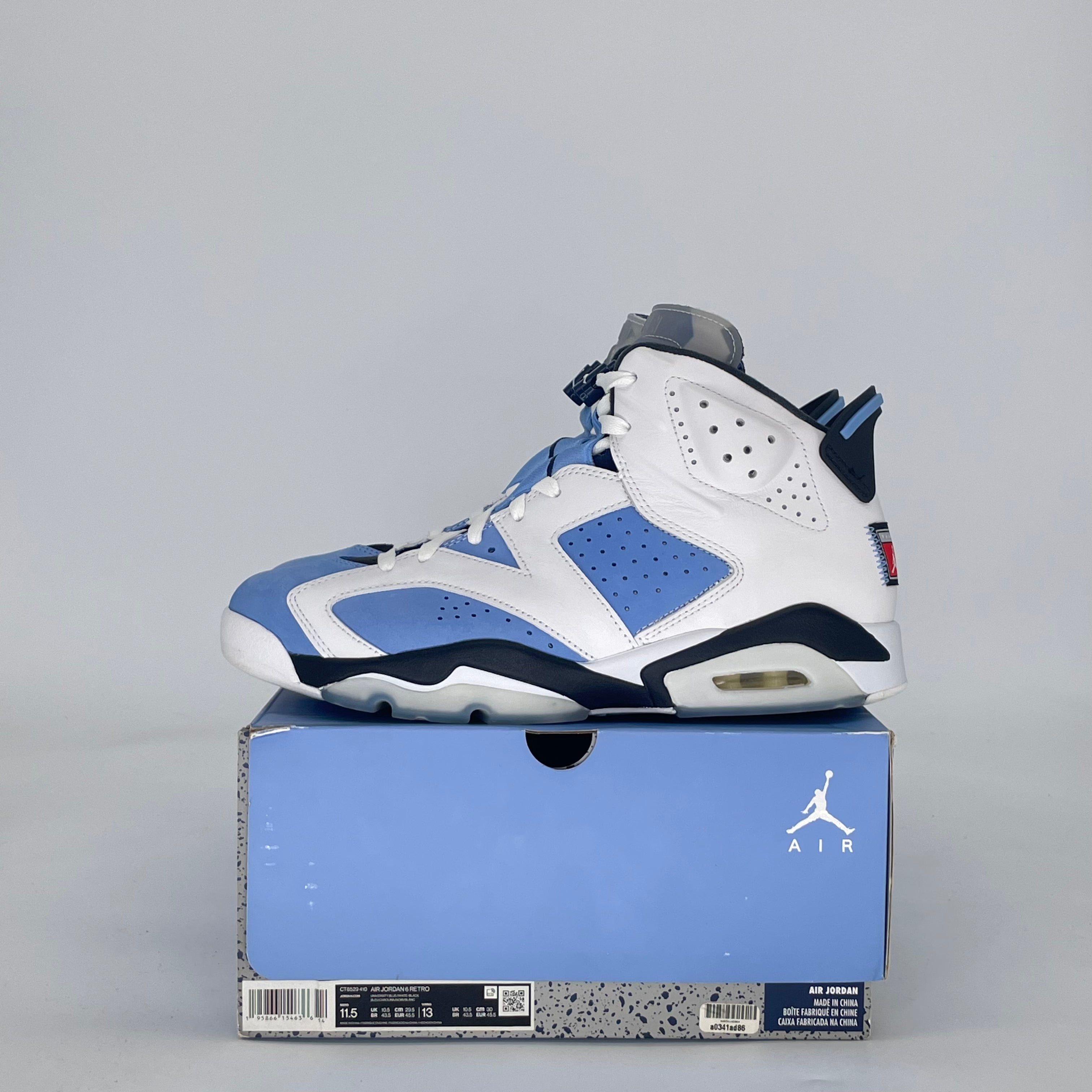 AIR JORDAN 6 UNC WHITE CT8529-410 SIZE 11.5/13W