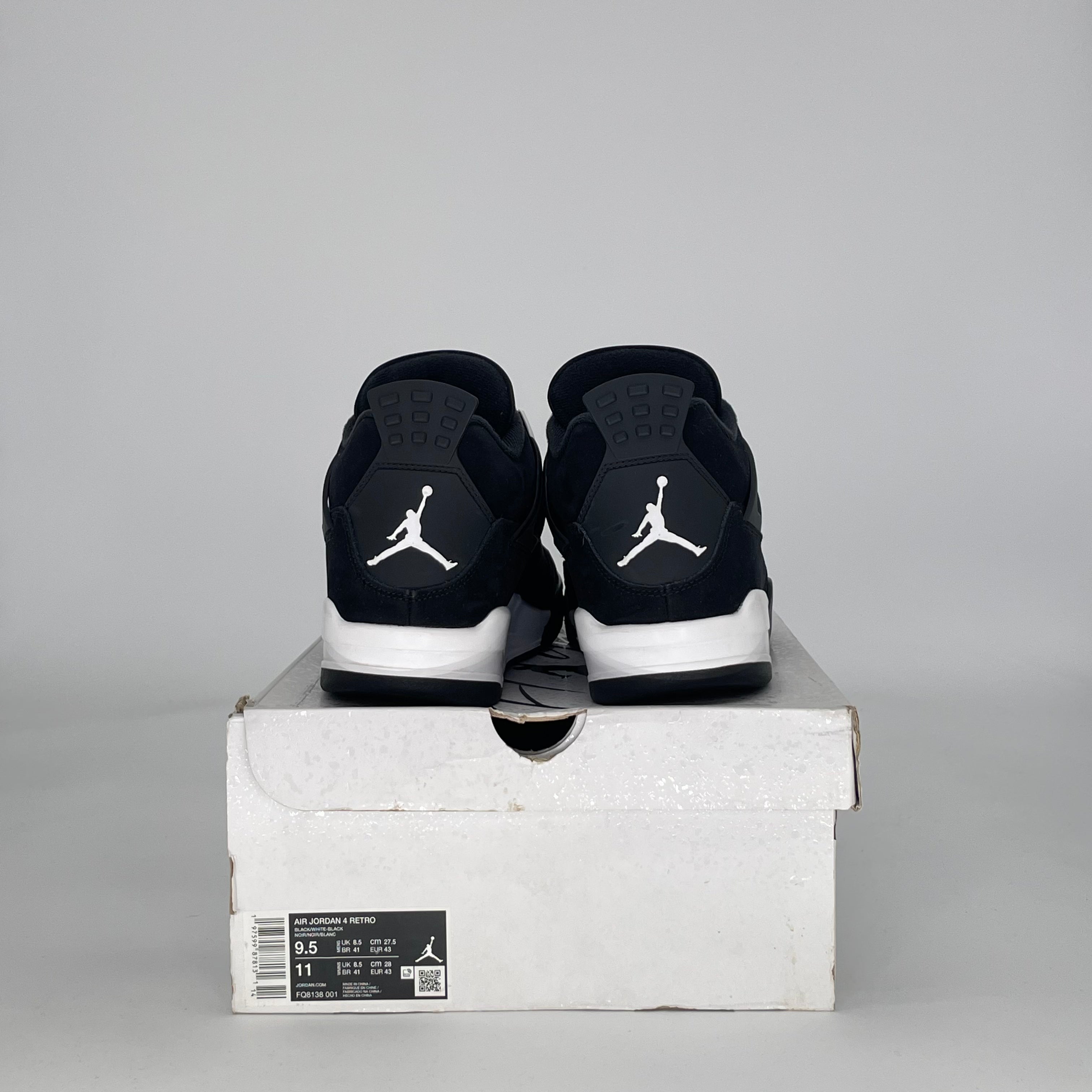AIR JORDAN 4 WHITE THUNDER FQ8138-001 SIZE 9.5/11W