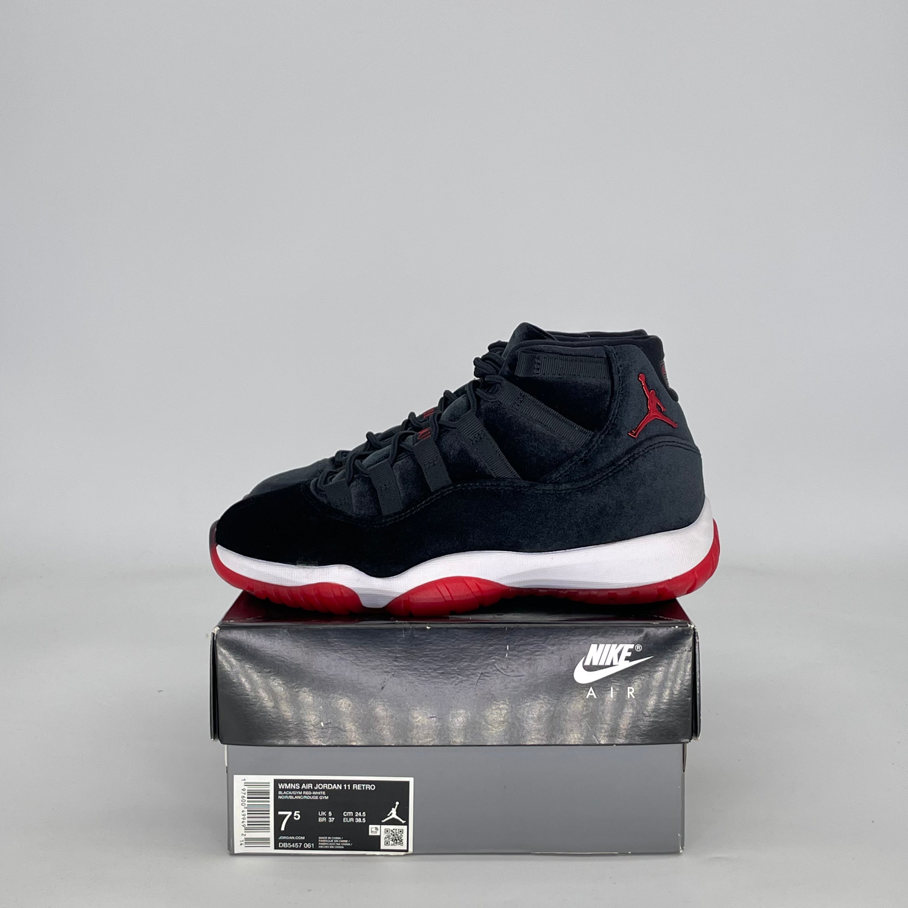 AIR JORDAN 11 BRED VELVET DB5457-061 SIZE 6/7.5W GS