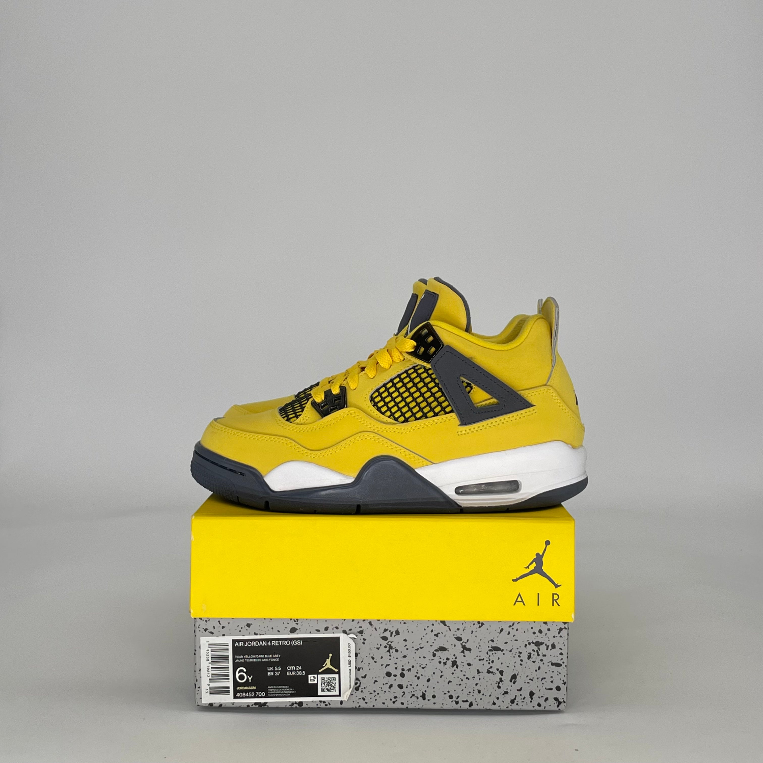 AIR JORDAN 4 LIGHTNING (2021) 408452-700 SIZE 6/7.5W GS
