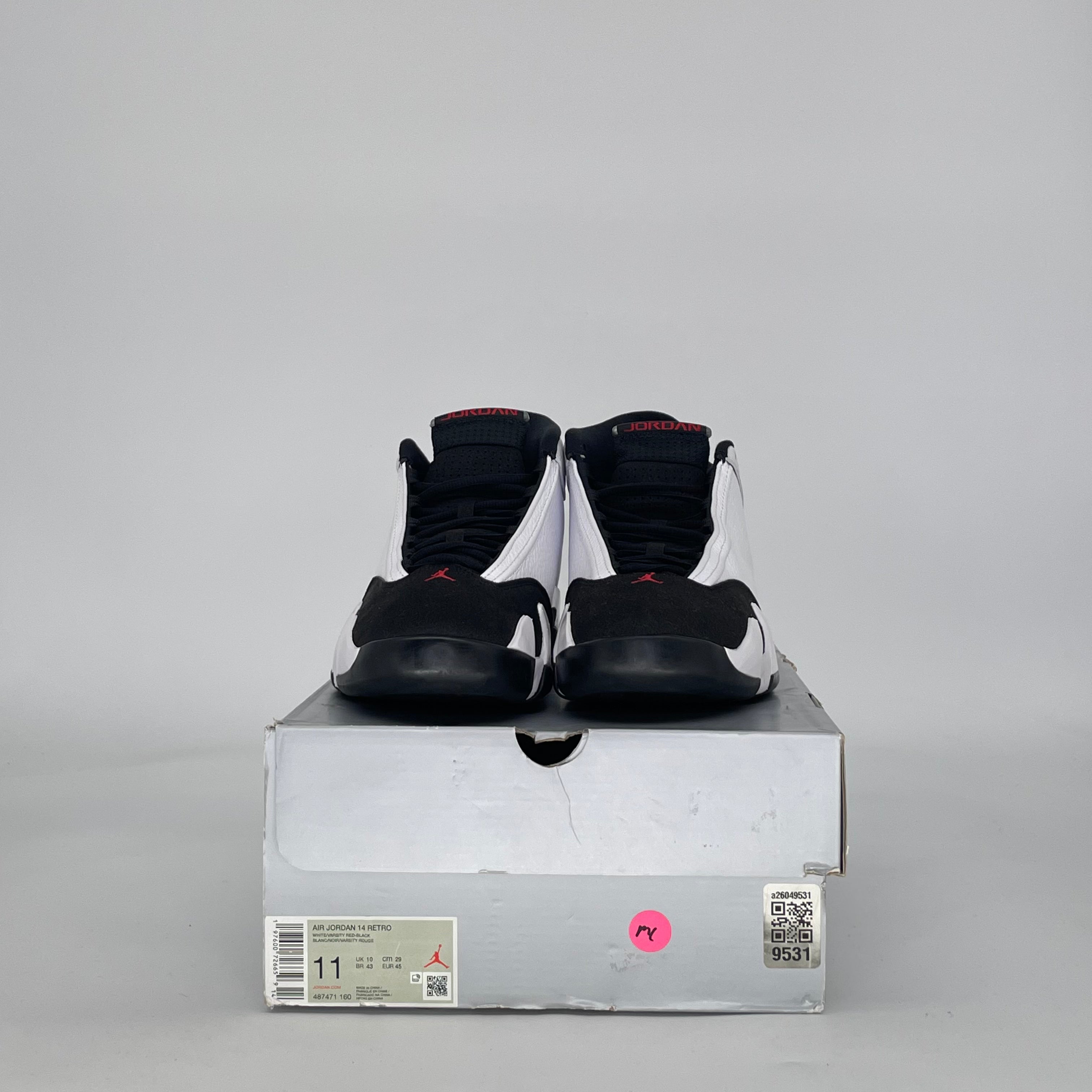 AIR JORDAN 14 BLACK TOE 487471-160 SIZE 11/12.5W