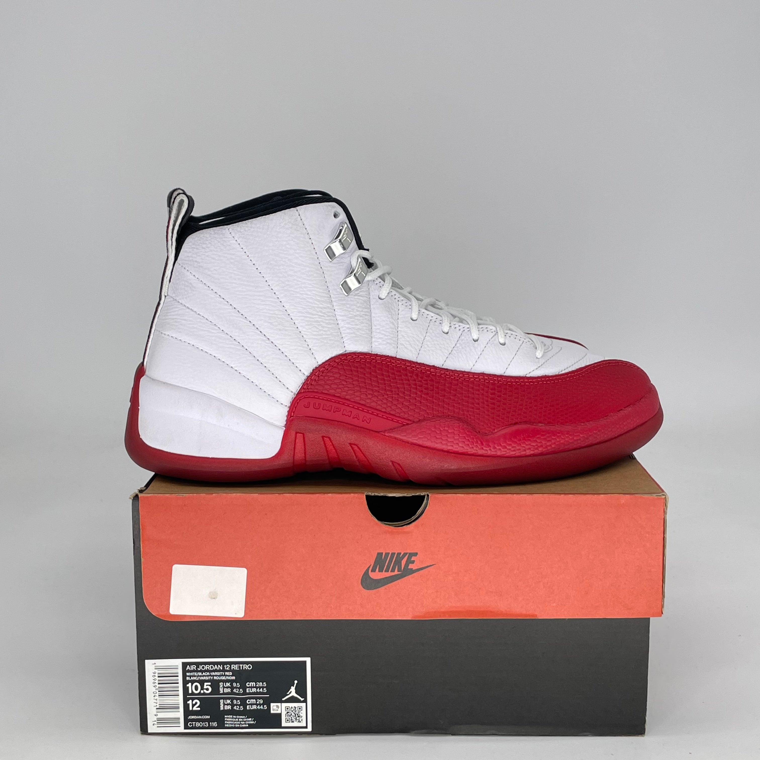 AIR JORDAN 12 CHERRY CT8013-116 SIZE 10.5/12W