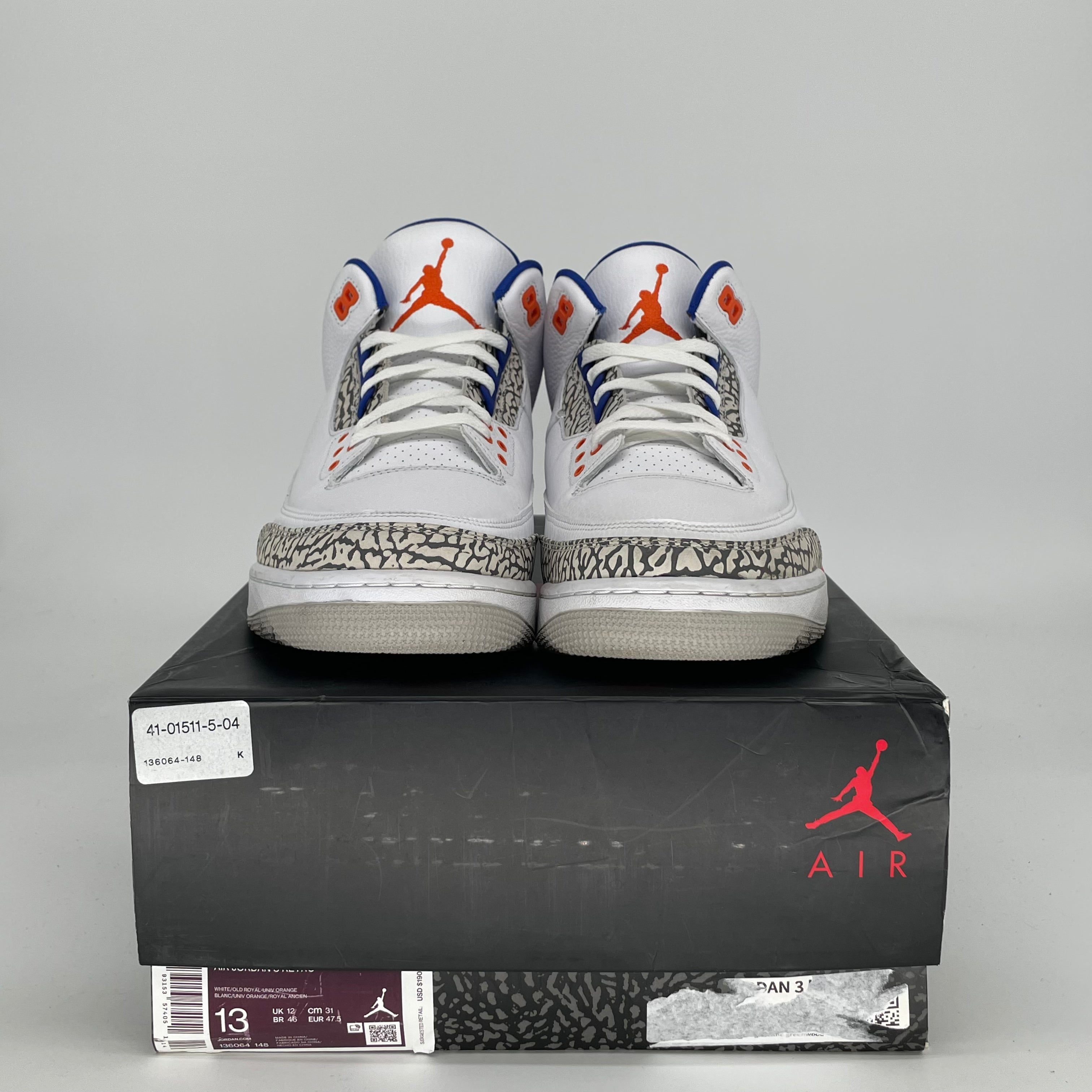 AIR JORDAN 3 KNICKS 136064-148 SIZE 13/14.5W