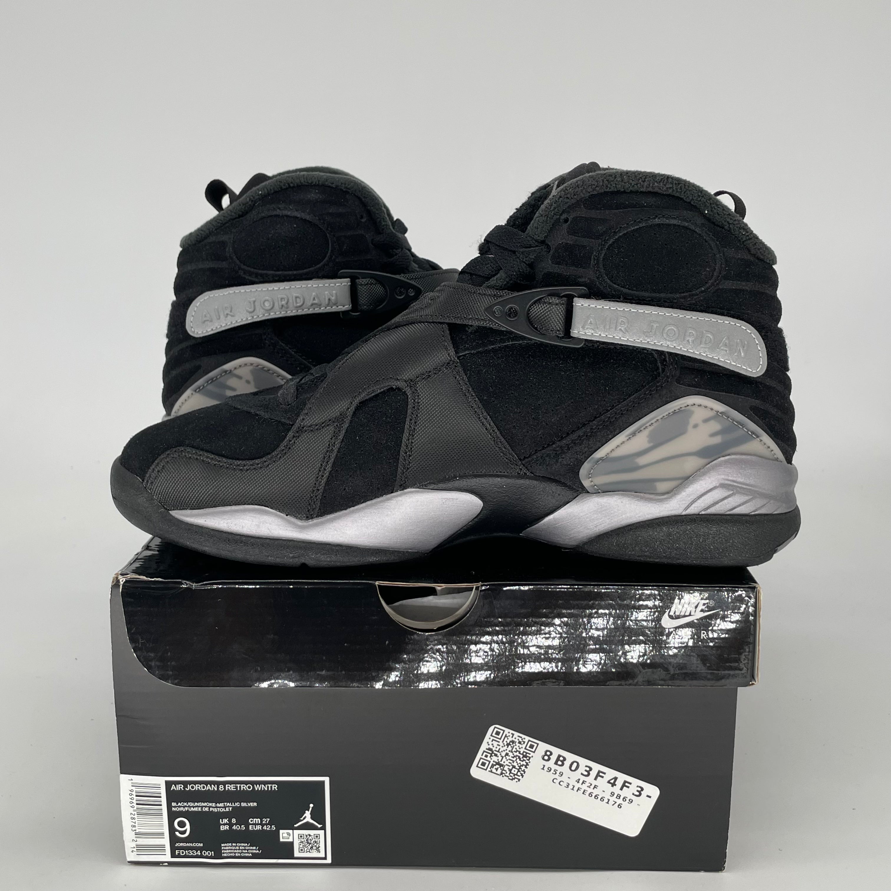 AIR JORDAN 8 WINTERED GUNSMOKE FD1334-001 SIZE 9/10.5W