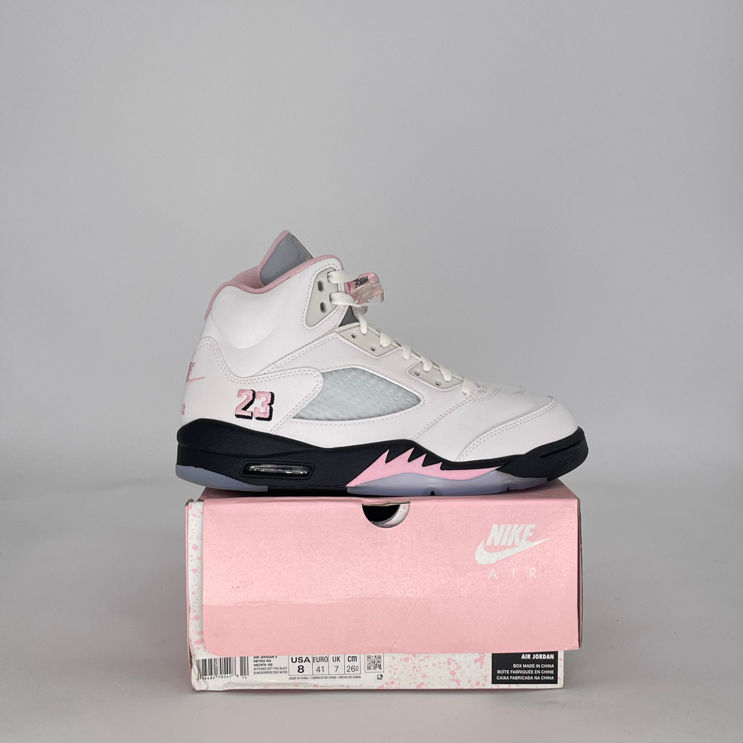 AIR JORDAN 5 MEDIUM SOFT PINK HQ7978-102 SIZE 8/9.5W