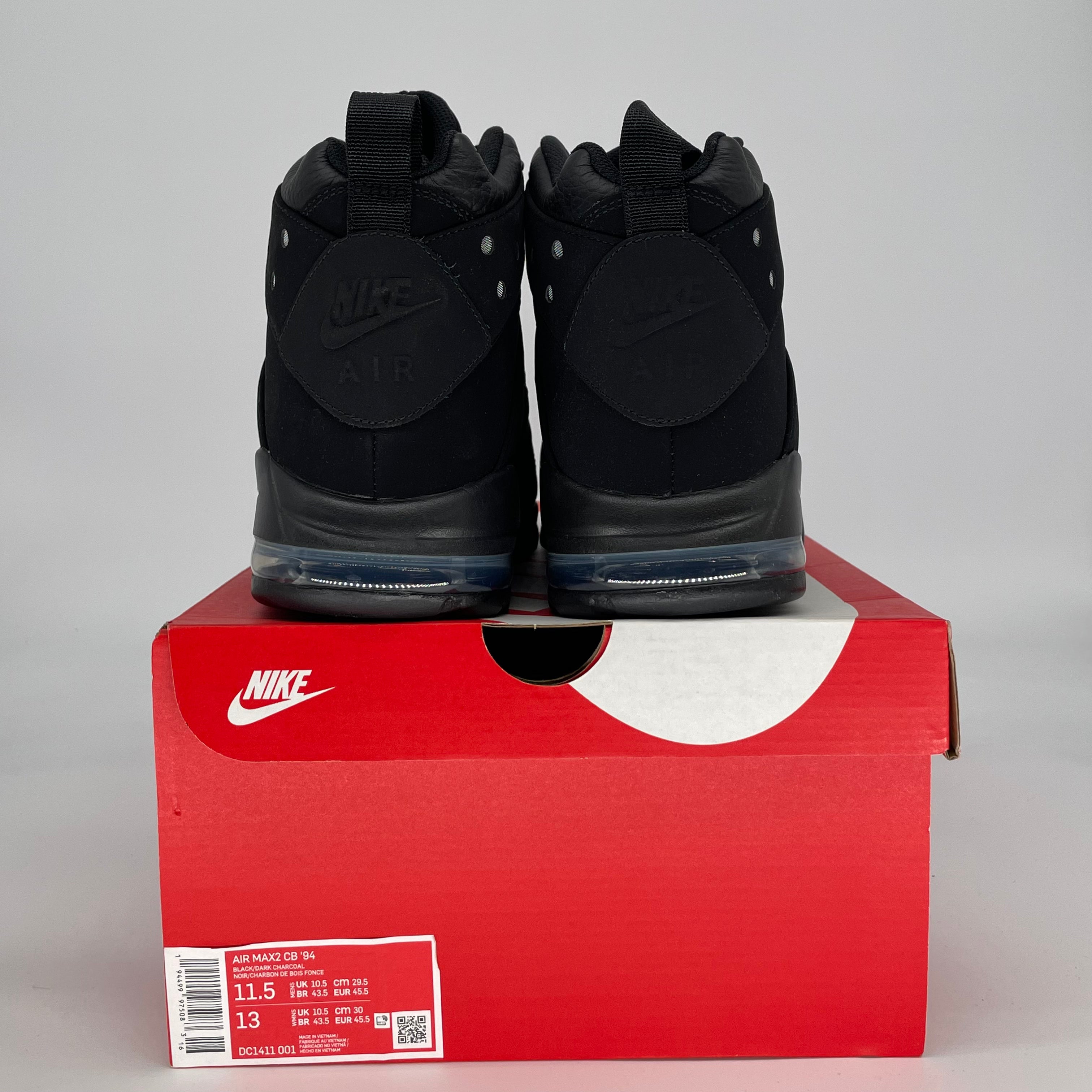 NIKE AIR MAX 2 CB 94 TRIPLE BLACK DC1411-001 SIZE 11.5/13W