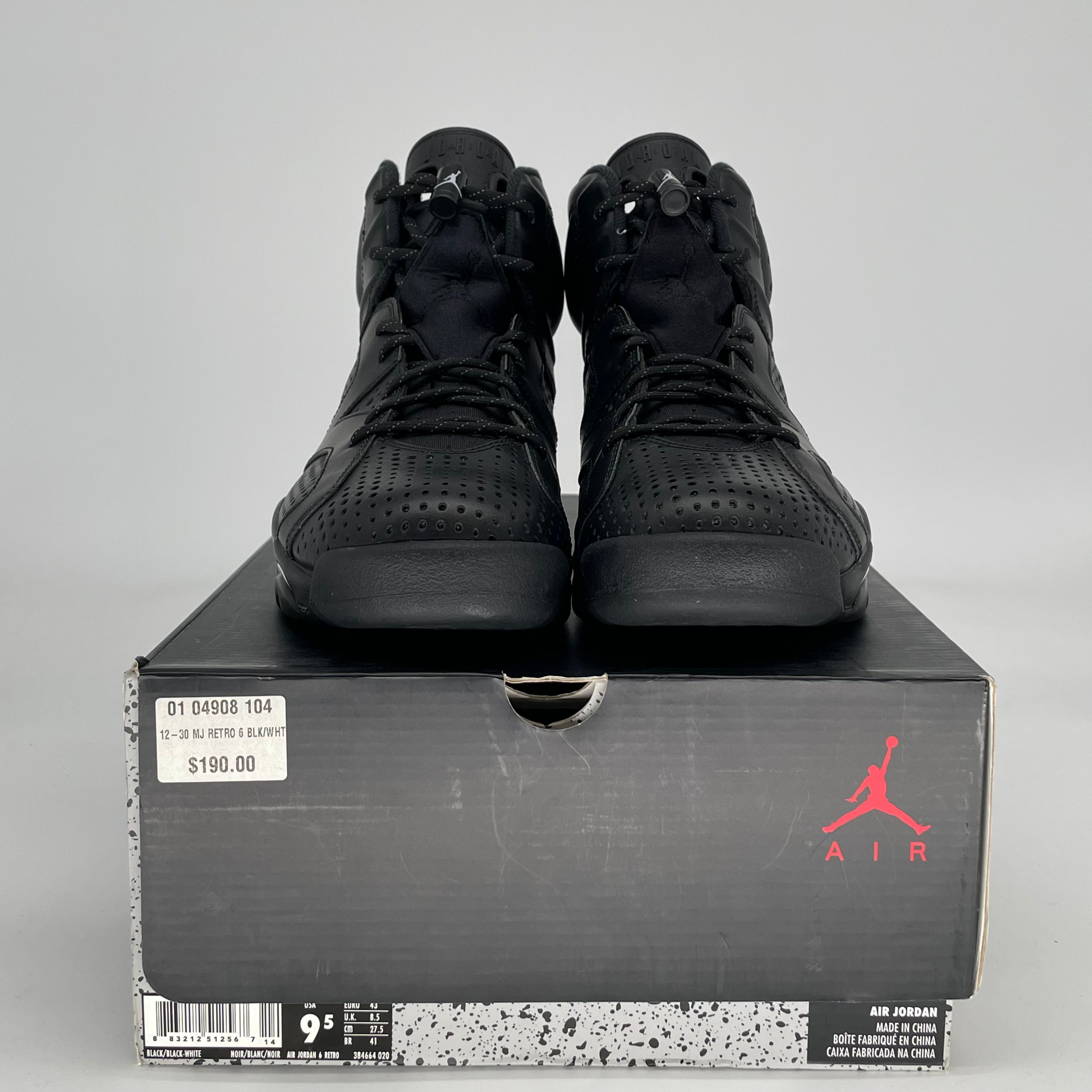 AIR JORDAN 6 BLACK CAT 384664-020 SIZE 9.5/11W