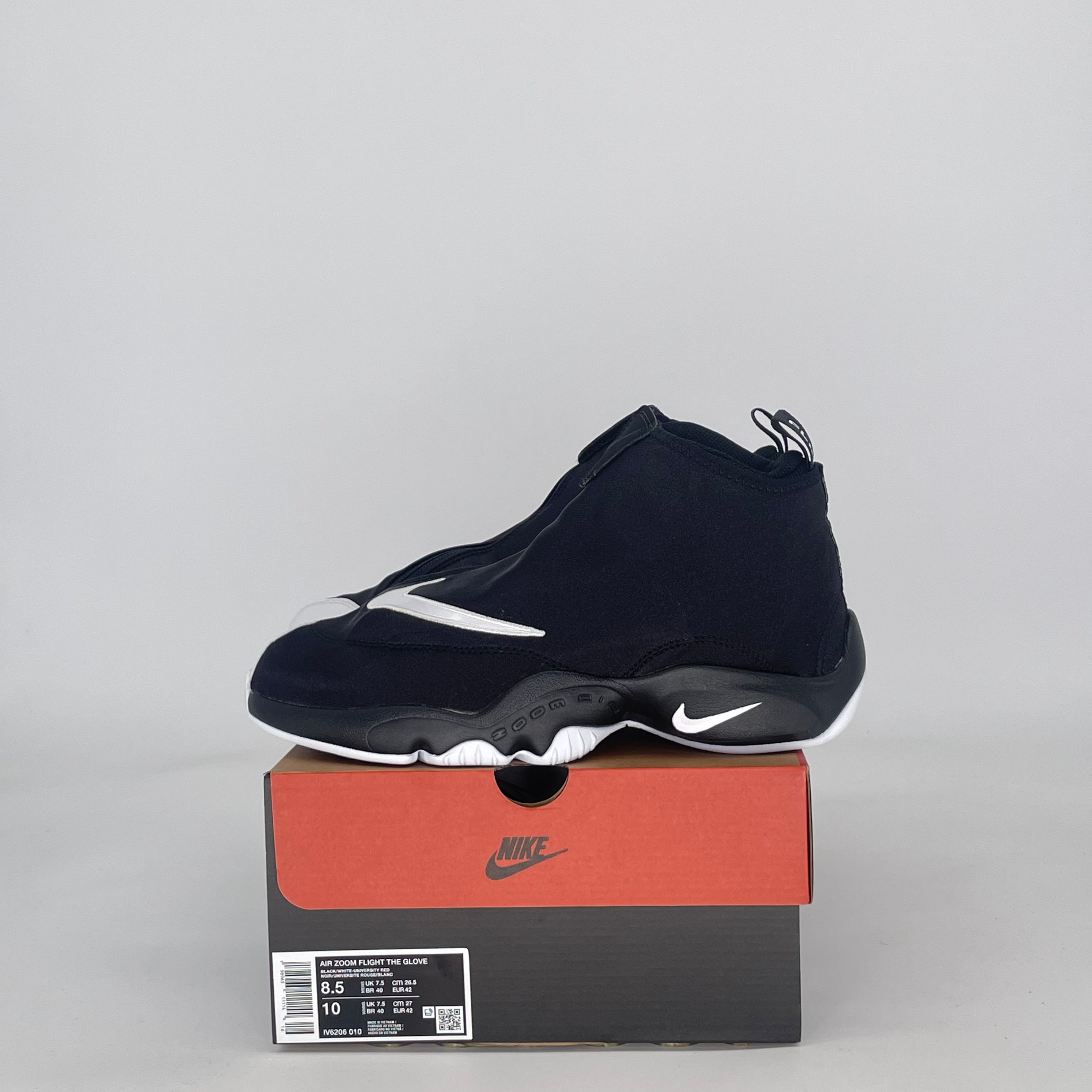 NIKE AIR ZOOM FLIGHT THE GLOVE BLACK WHITE OG IV6206-010 SIZE 8.5/10W
