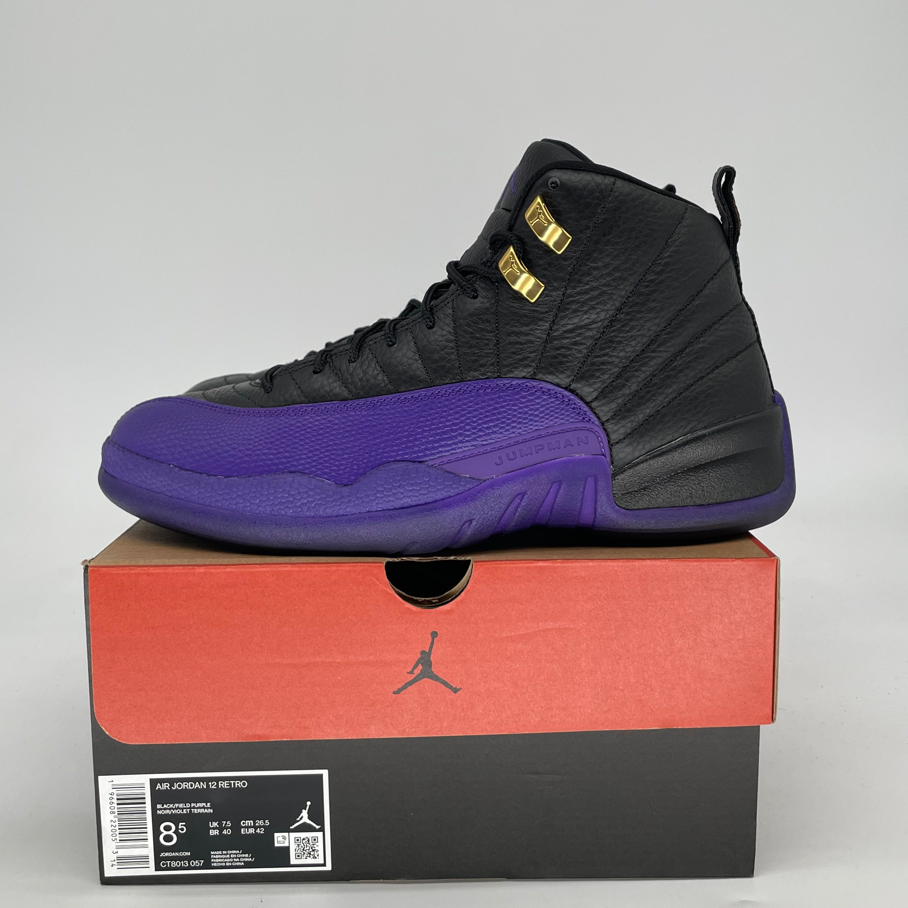 AIR JORDAN 12 FIELD PURPLE CT8013-057 SIZE 8.5/10W