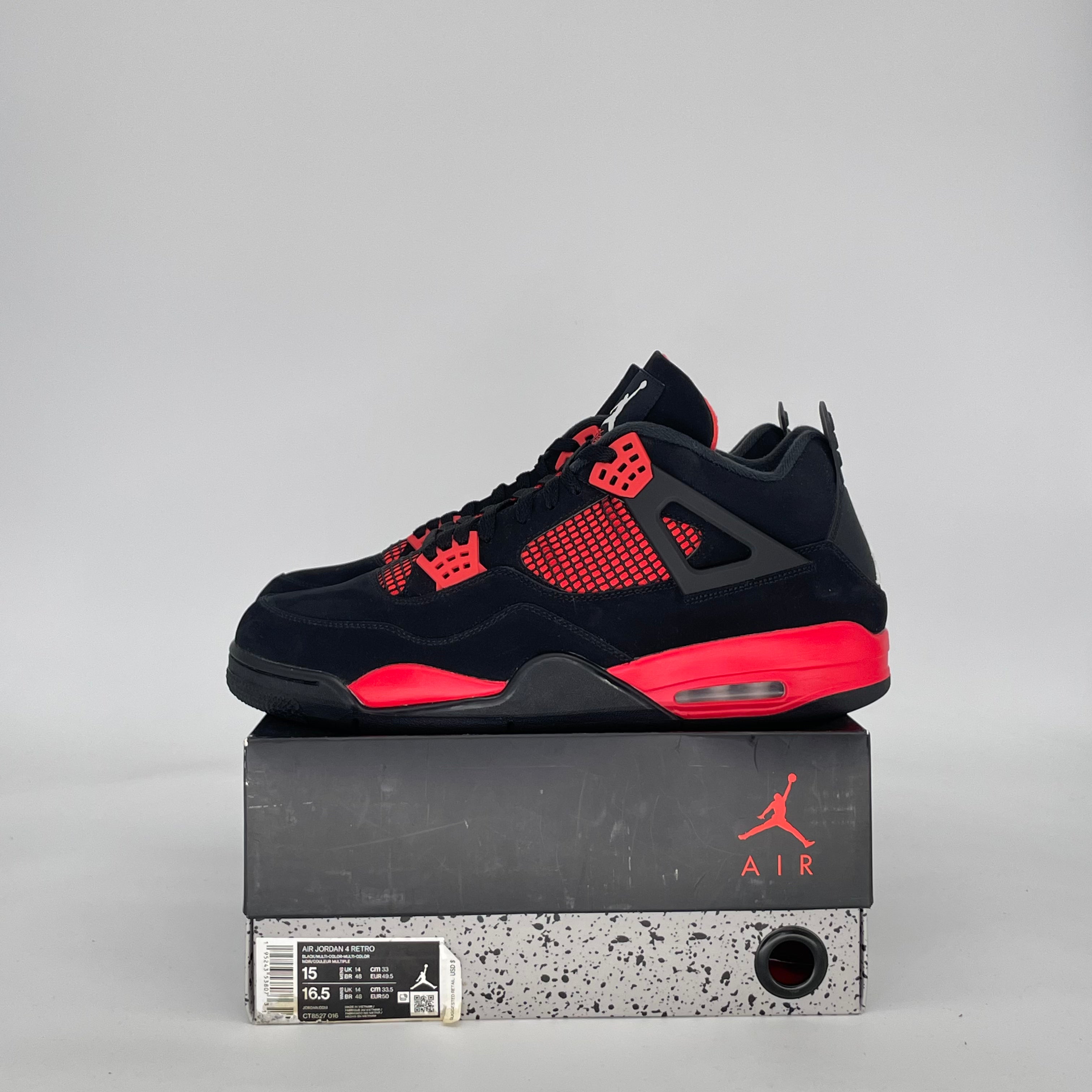 AIR JORDAN 4 RED THUNDER CT8527-016 SIZE 15/16.5W