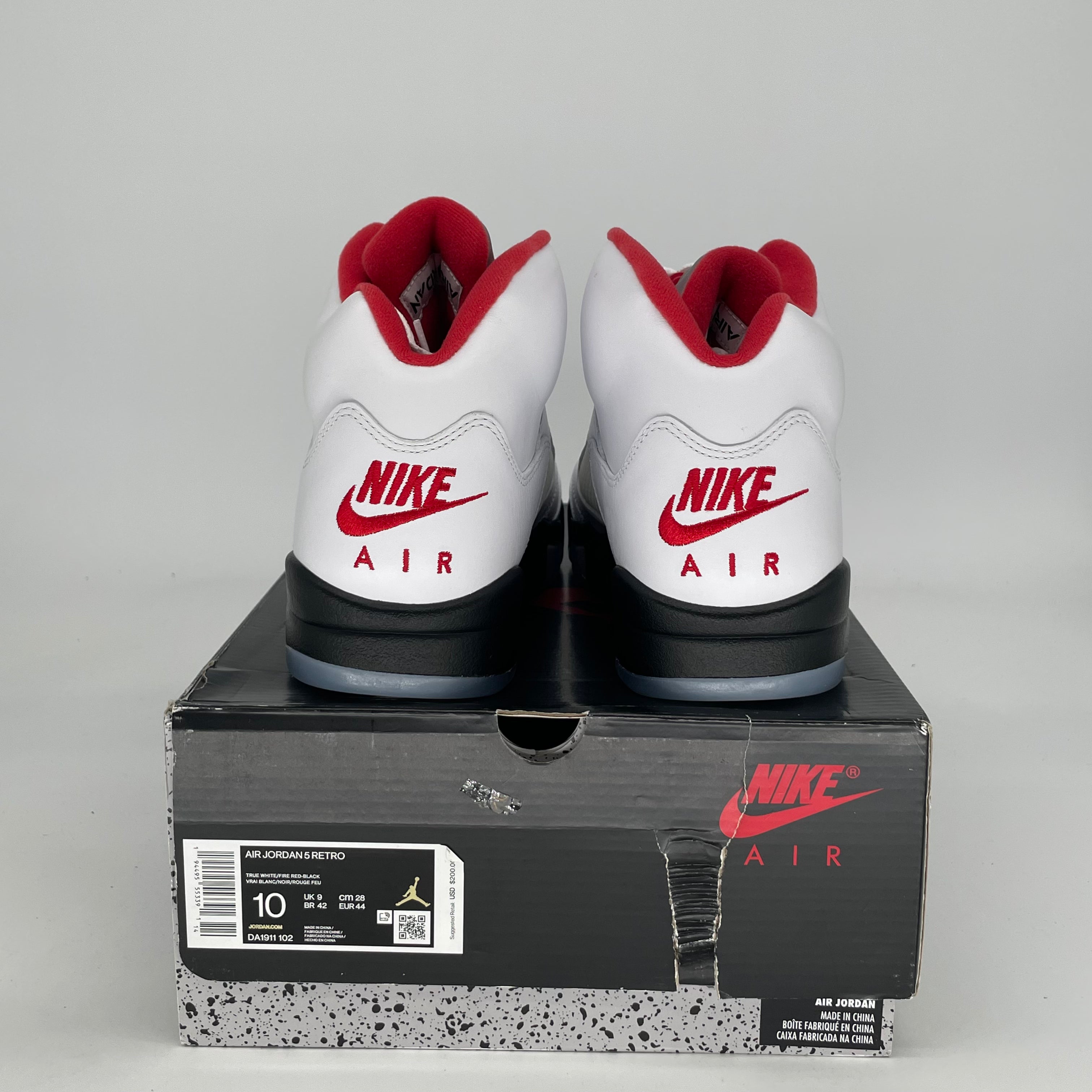 AIR JORDAN 5 FIRE RED SILVER TONGUE DA1911-102 SIZE 10/11.5W