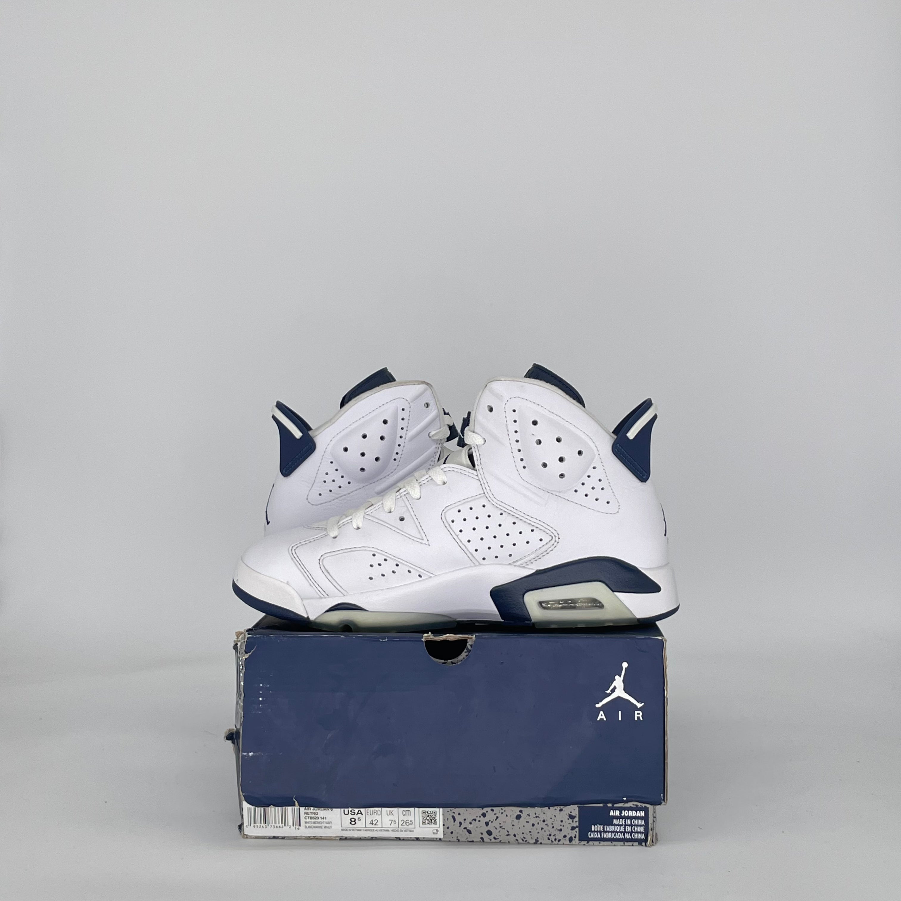 AIR JORDAN 6 MIDNIGHT NAVY (2022) CT8529-141 SIZE 8.5/10W