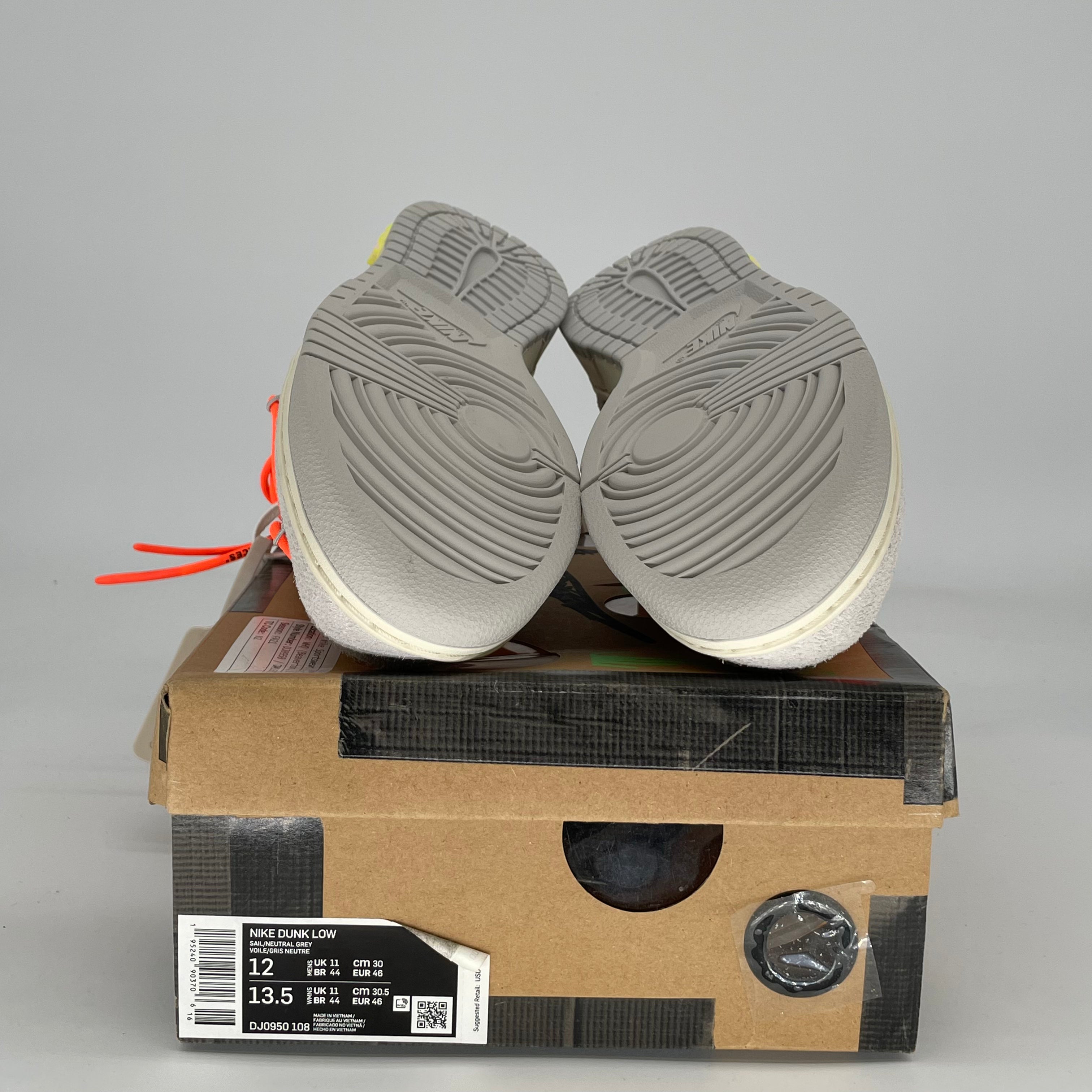 OFF WHITE X NIKE DUNK LOW LOT 11 DJ0950-108 SIZE 12/13.5W
