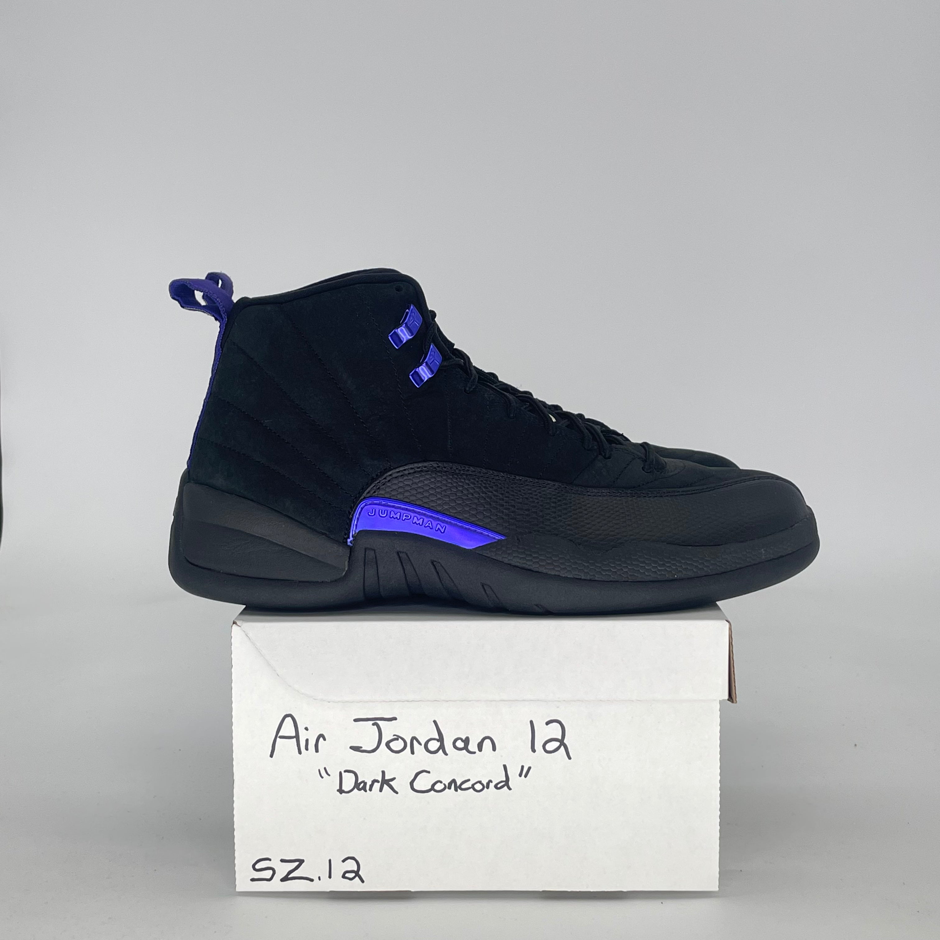 AIR JORDAN 12 BLACK DARK CONCORD CT8013-005 SIZE 12/13.5W