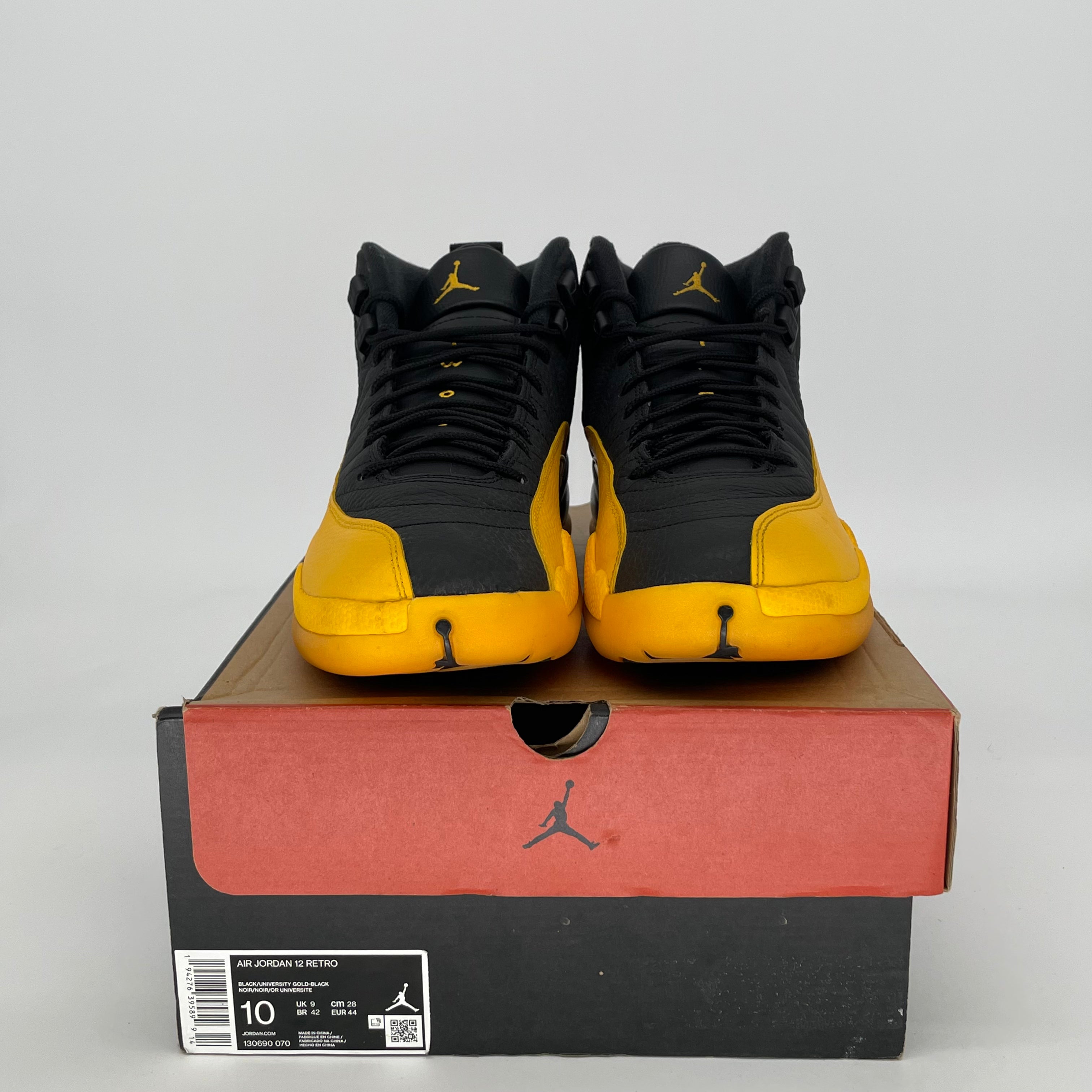 AIR JORDAN 12 BLACK UNIVERSITY GOLD 130690-070 SIZE 10/11.5W