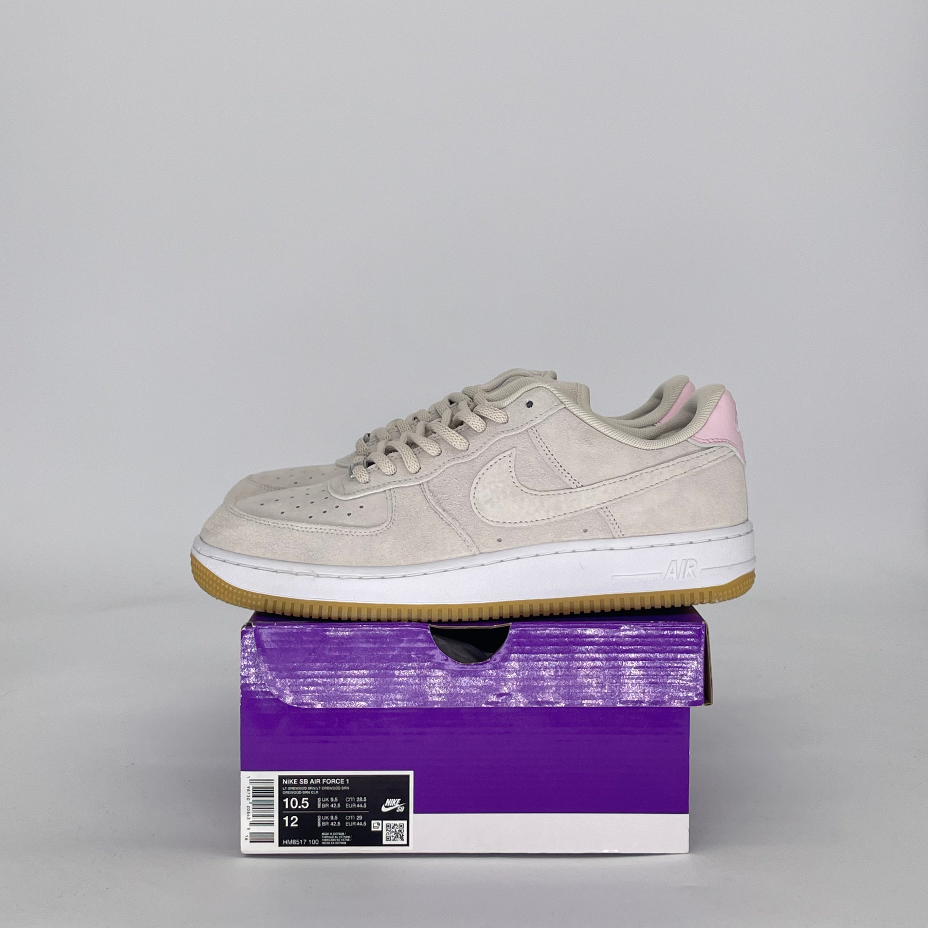 NIKE AIR FORCE 1 LOW SB LIGHT OREWOOD BROWN PINK HM8517-100 SIZE 10.5/12W