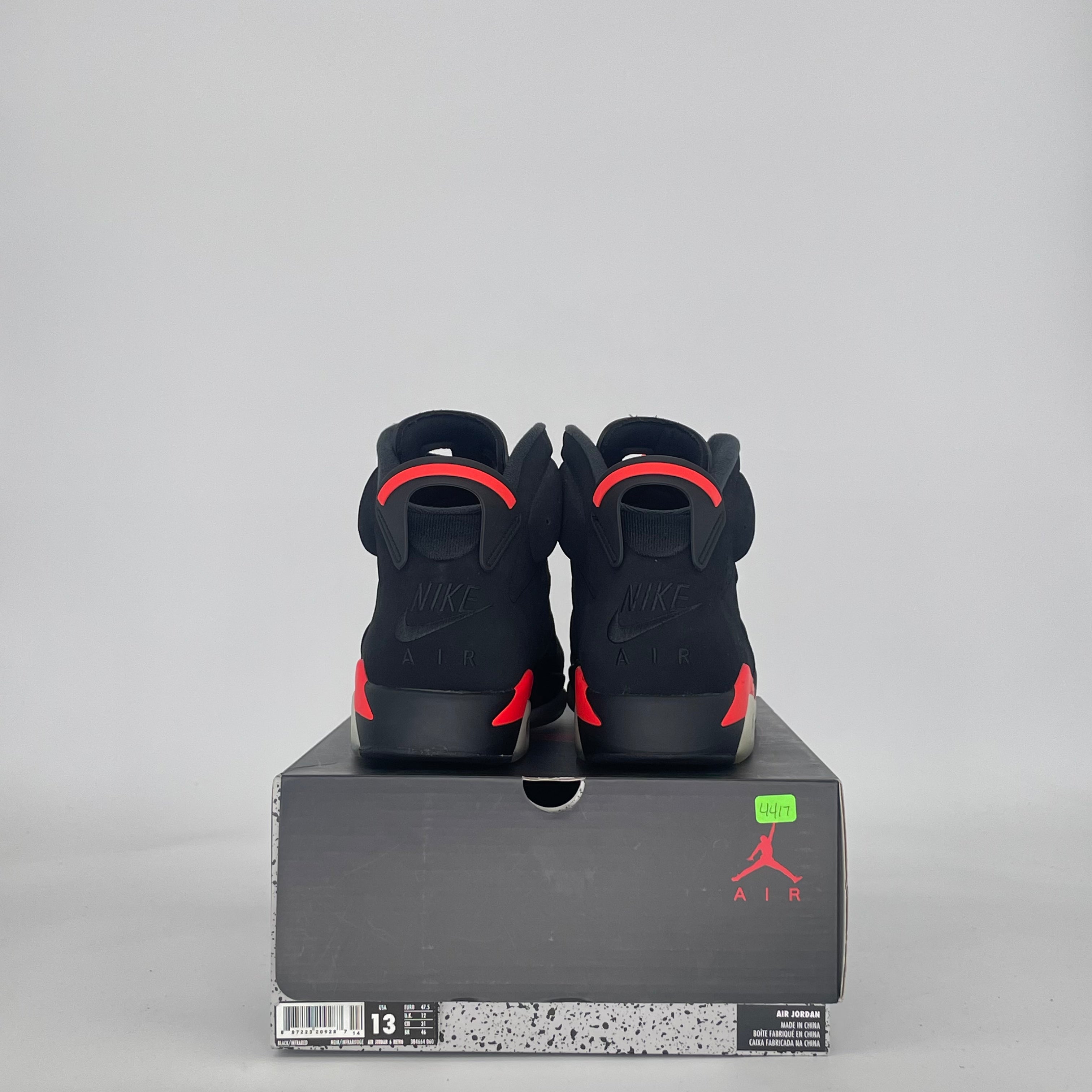 AIR JORDAN 6 BLACK INFRARED (2019) 384664-060 SIZE 13/14.5W