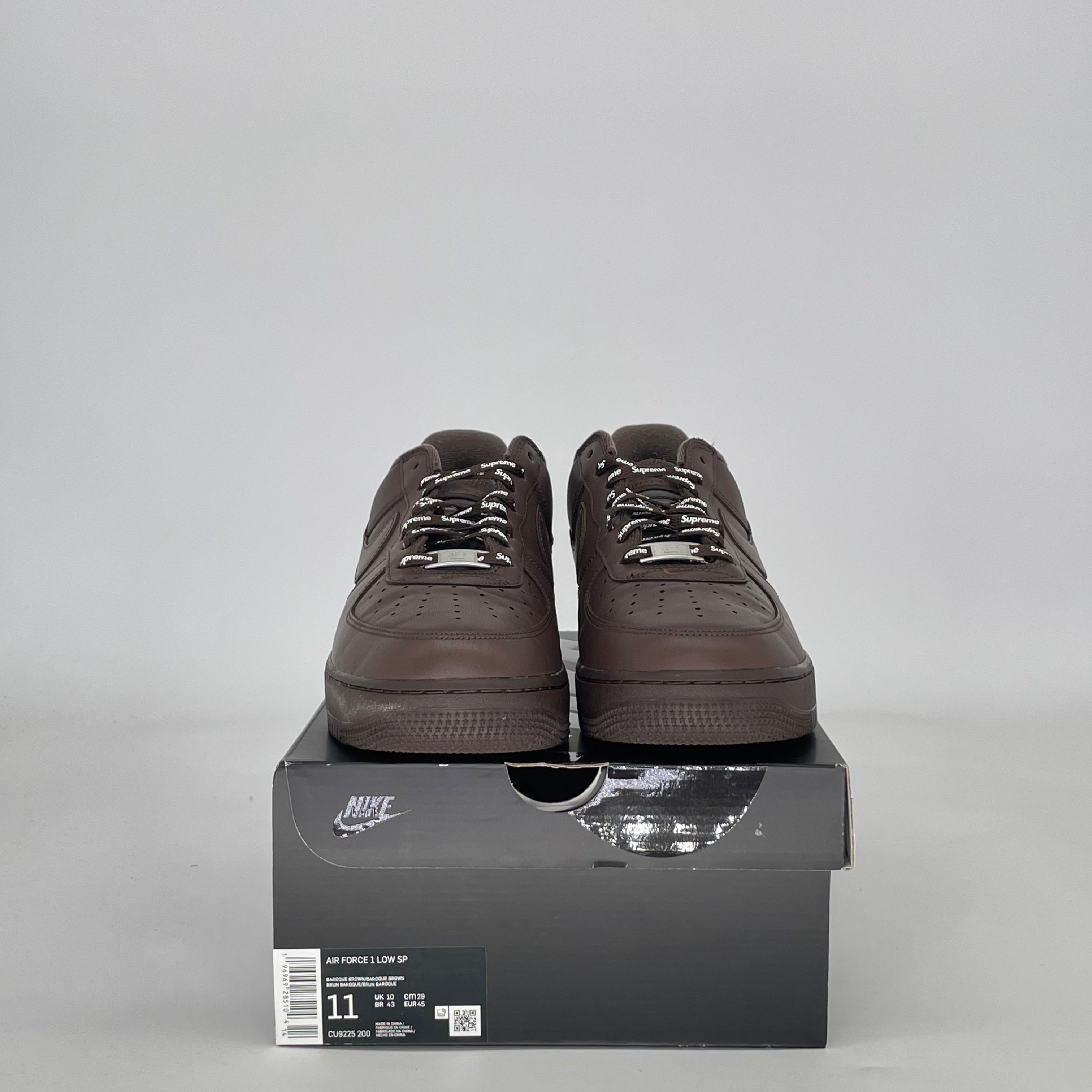 NIKE AIR FORCE 1 LOW X SUPREME BAROQUE BROWN CU9225-200 SIZE 11/12.5W