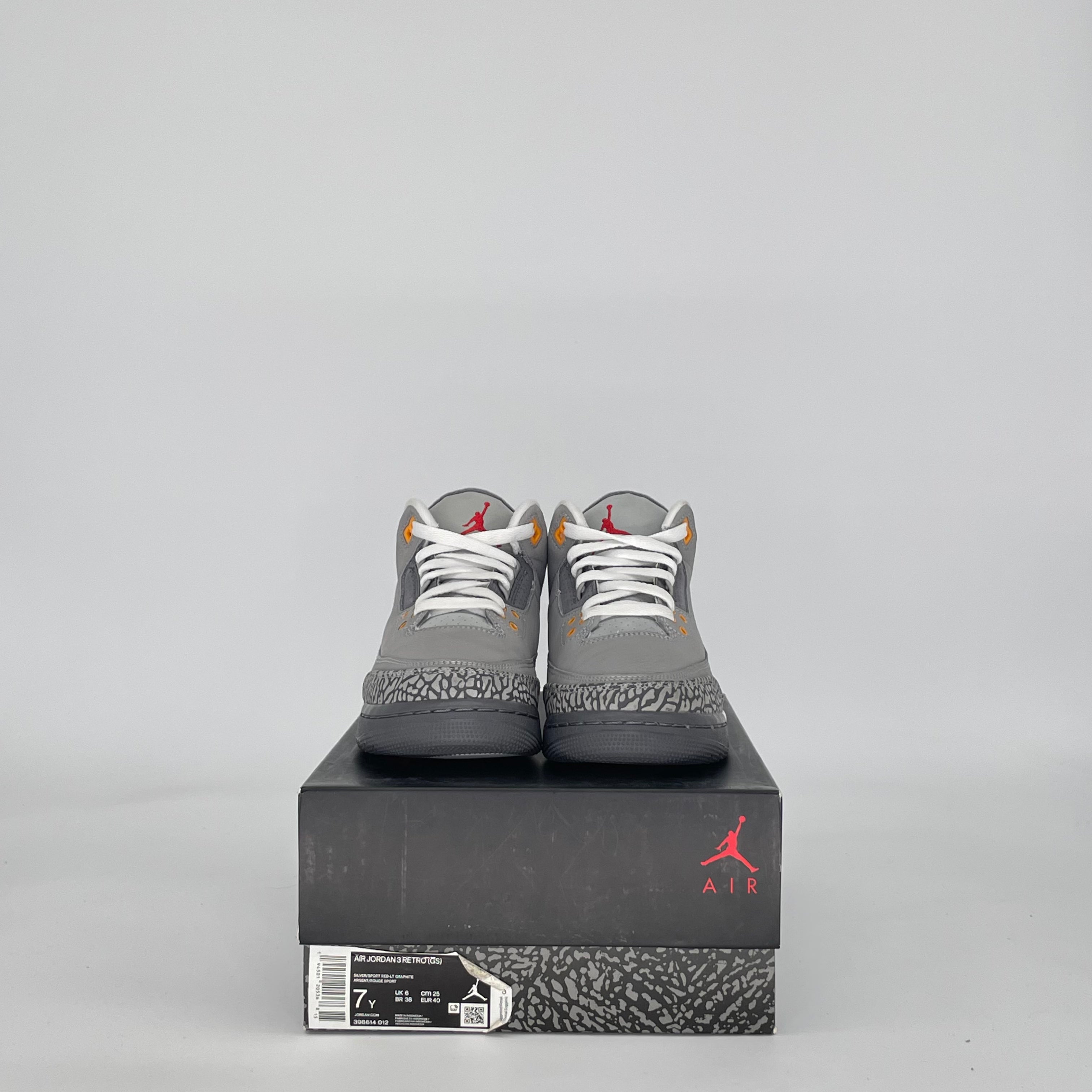 AIR JORDAN 3 COOL GREY (2021) 398614-012 SIZE 7/8.5W GS