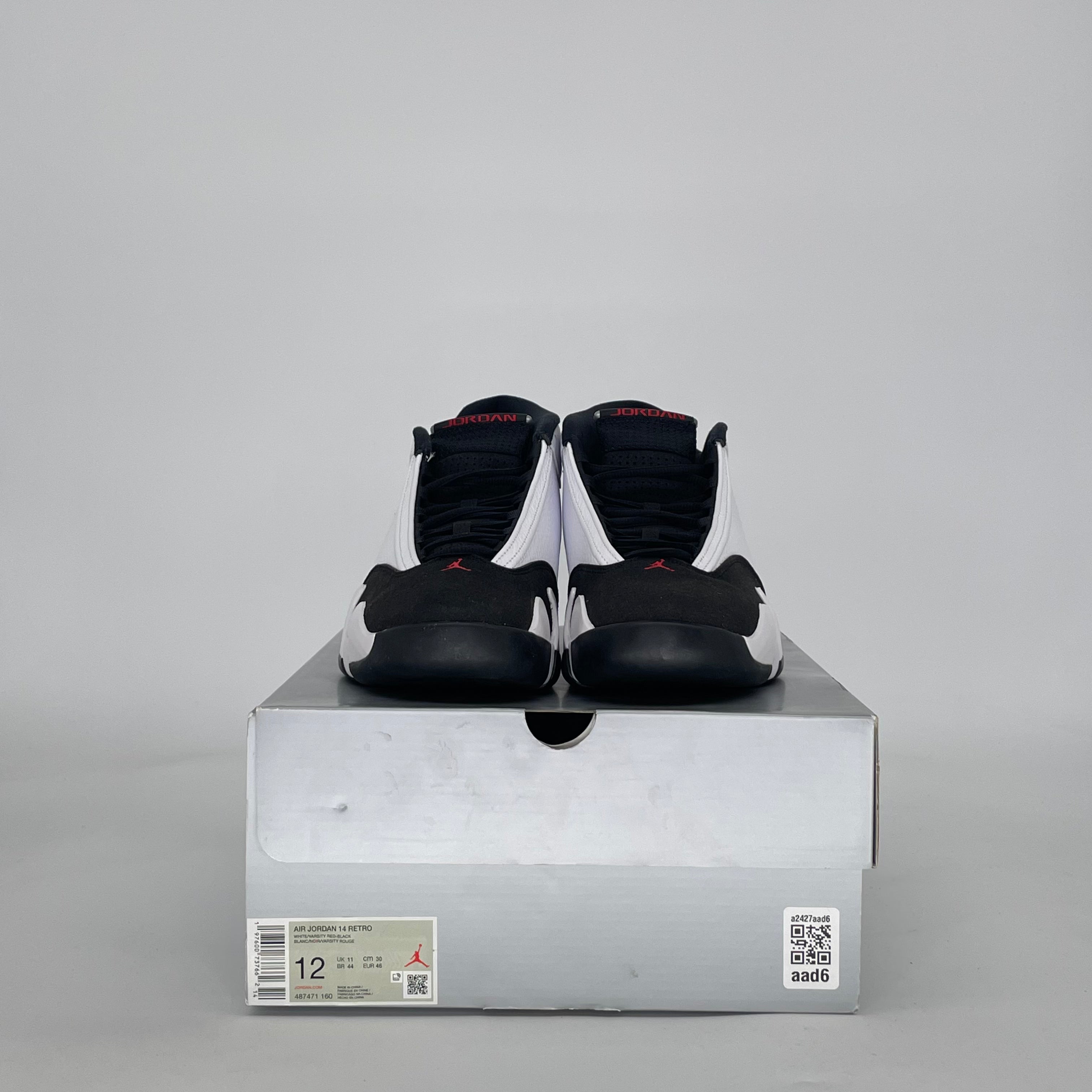 AIR JORDAN 14 BLACK TOE 487471-160 SIZE 12/13.5W