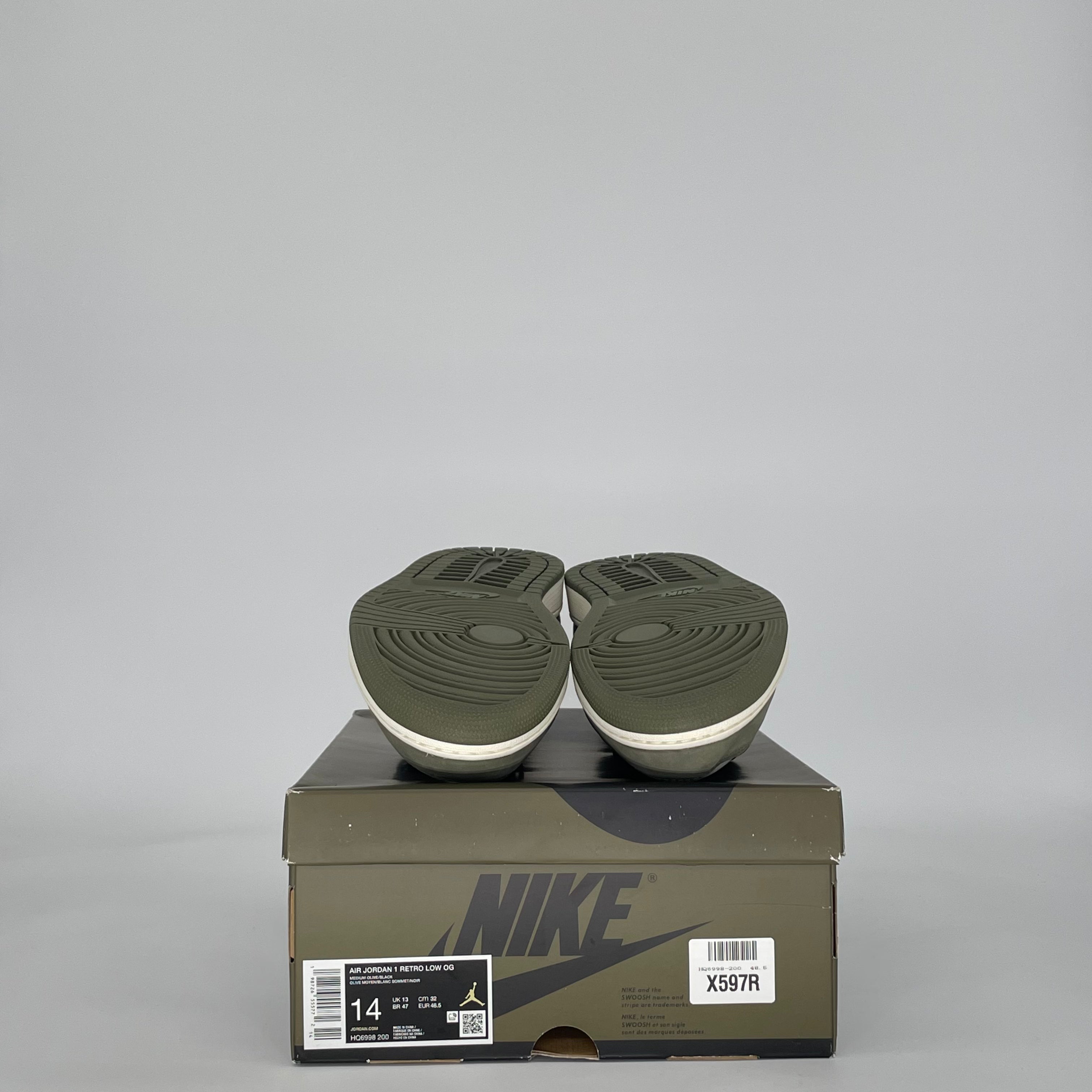 AIR JORDAN 1 LOW MEDIUM OLIVE HQ6998-200 SIZE 14/15.5W