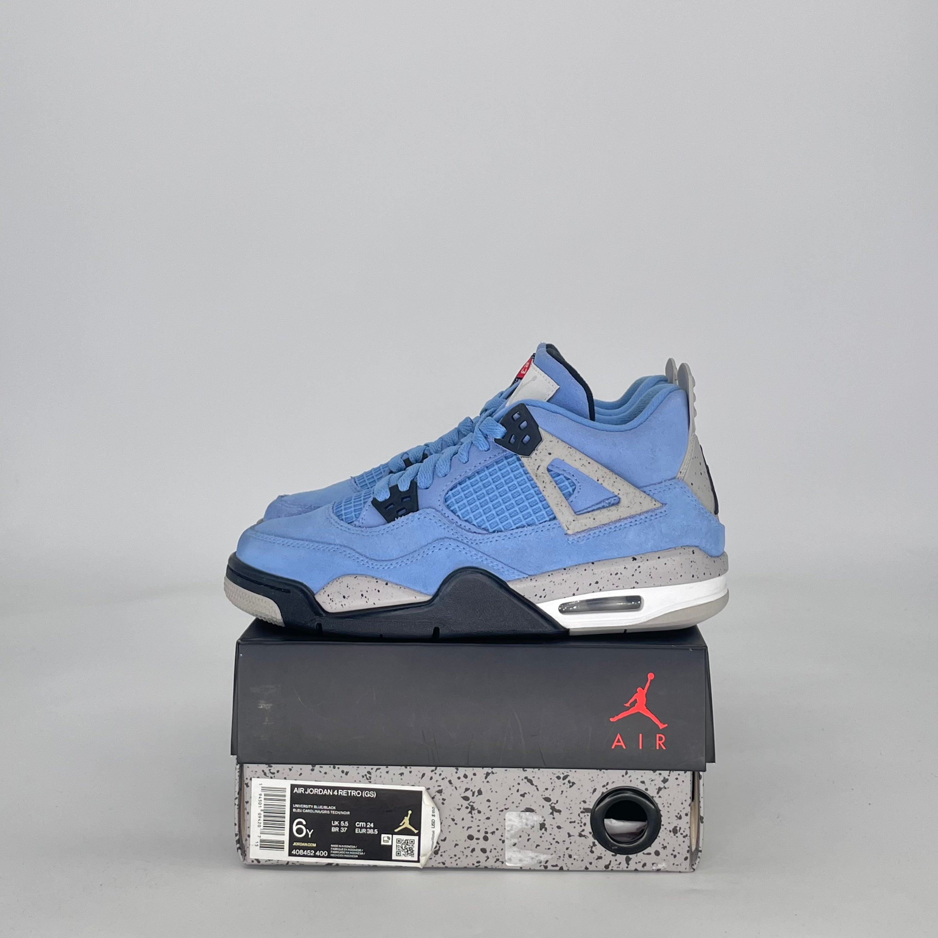 AIR JORDAN 4 UNIVERSITY BLUE 408452-400 SIZE 6/7.5W GS