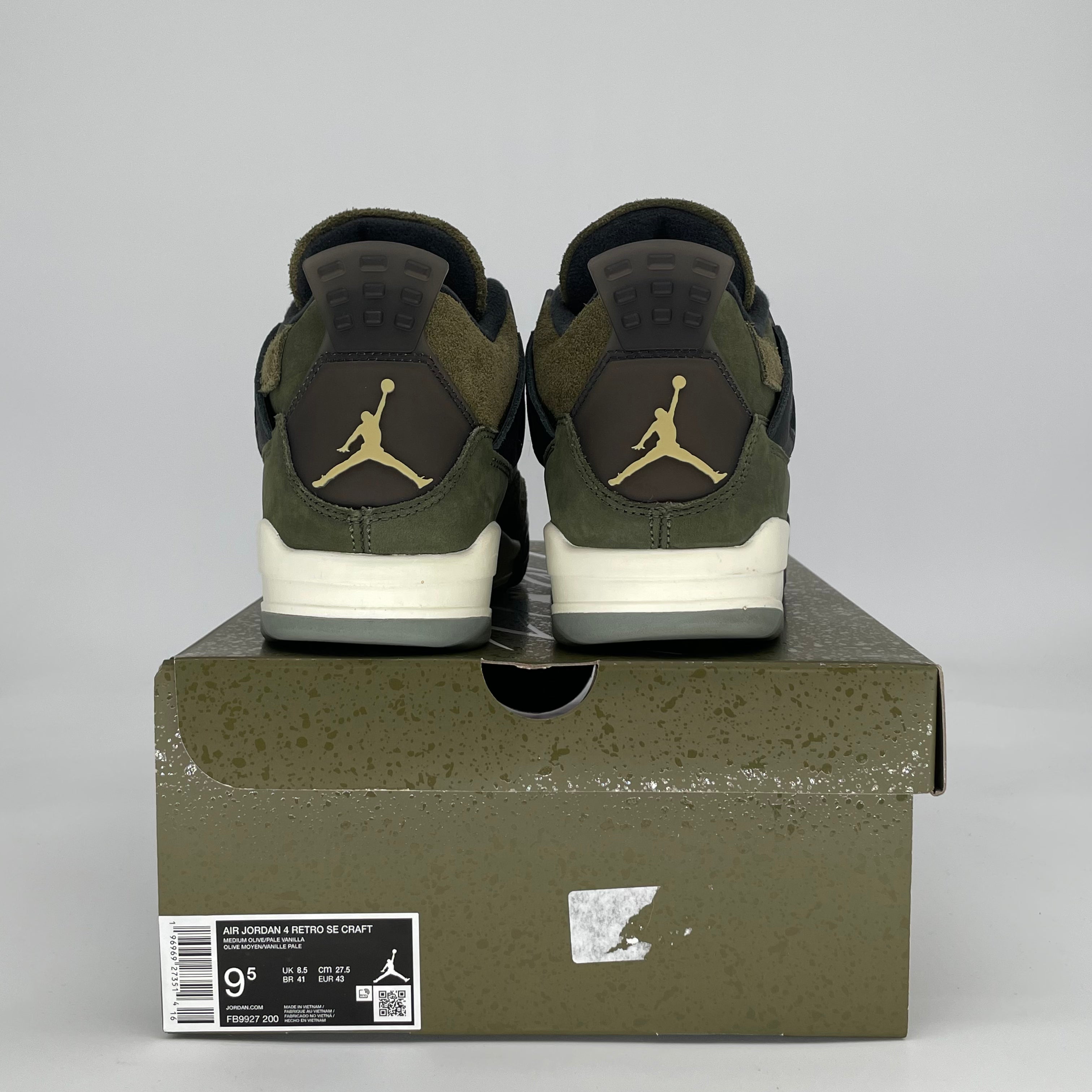 AIR JORDAN 4 CRAFT MEDIUM OLIVE FB9927-200 SIZE 9.5/11W