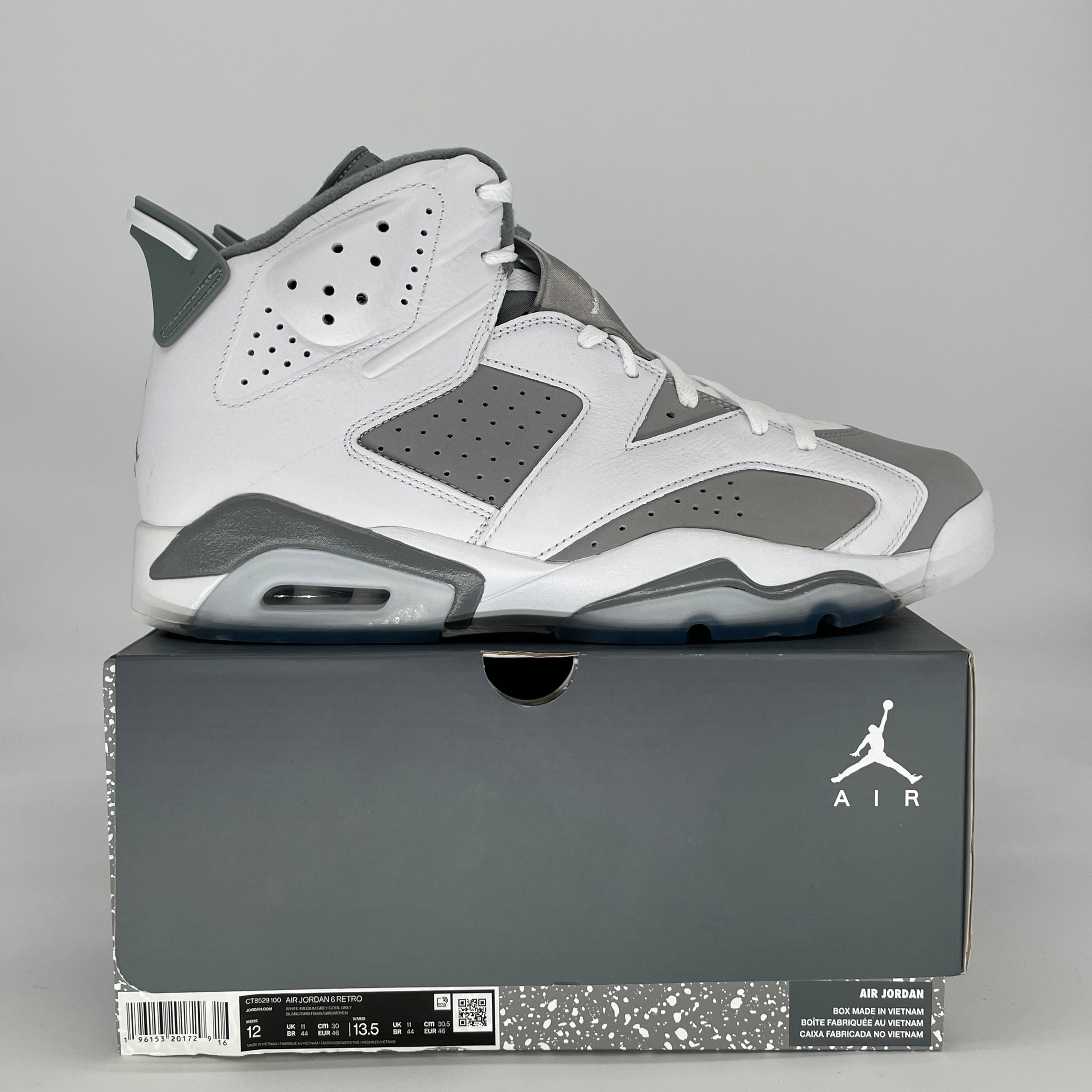 AIR JORDAN 6 COOL GREY CT8529-100 SIZE 12/13.5W