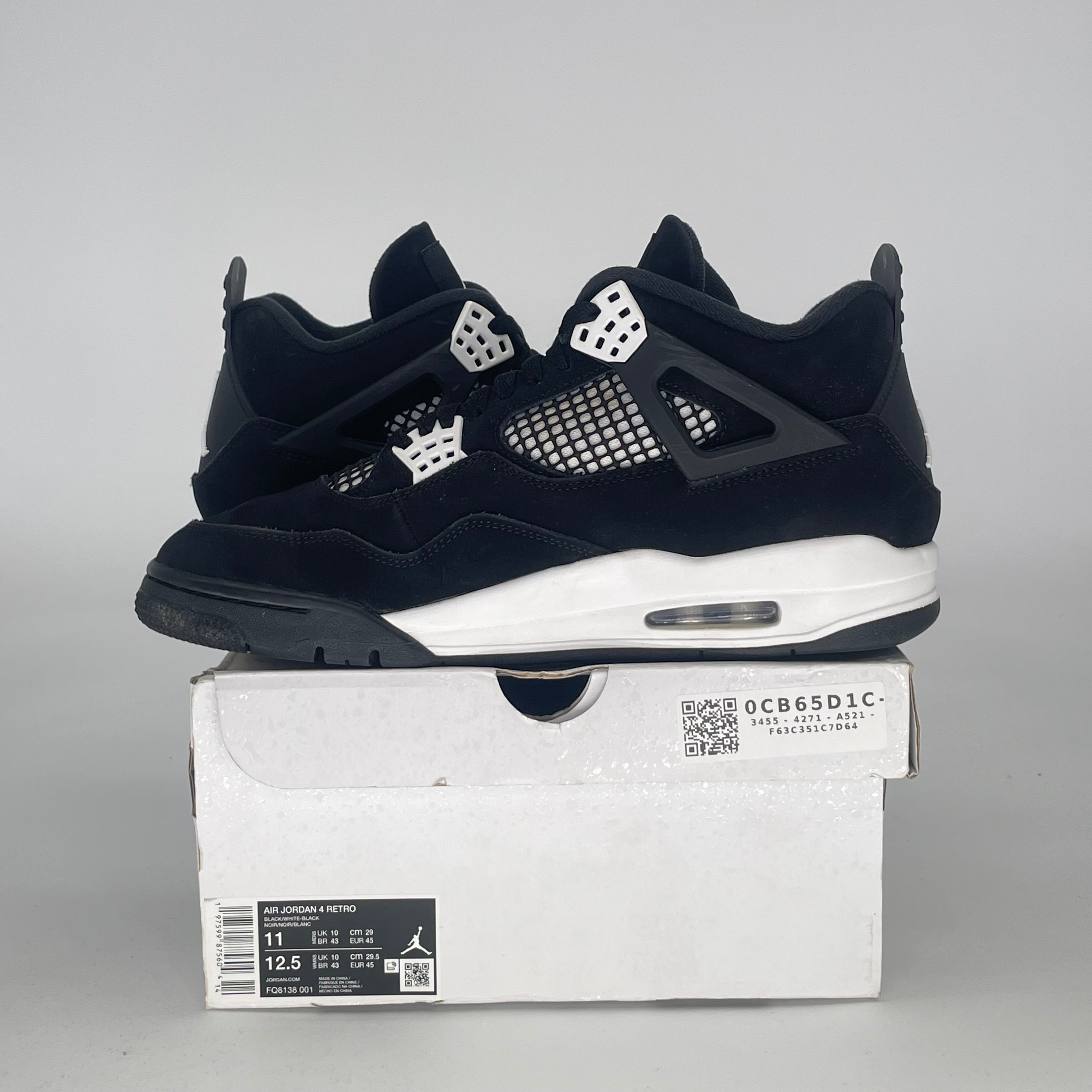 AIR JORDAN 4 WHITE THUNDER FQ8138-001 SIZE 11/12.5W