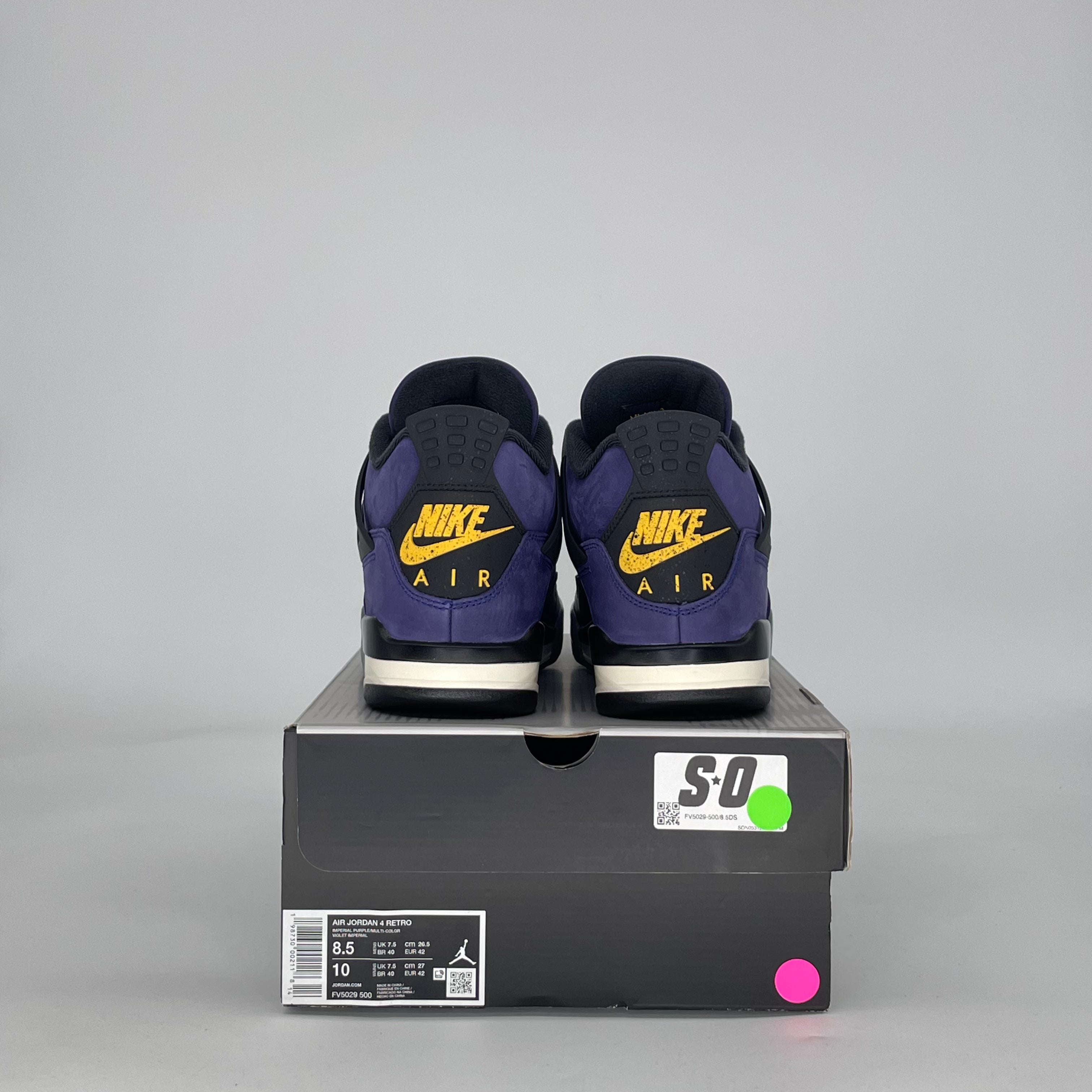 AIR JORDAN 4 LAKERS FV5029-500 SIZE 8.5/10W