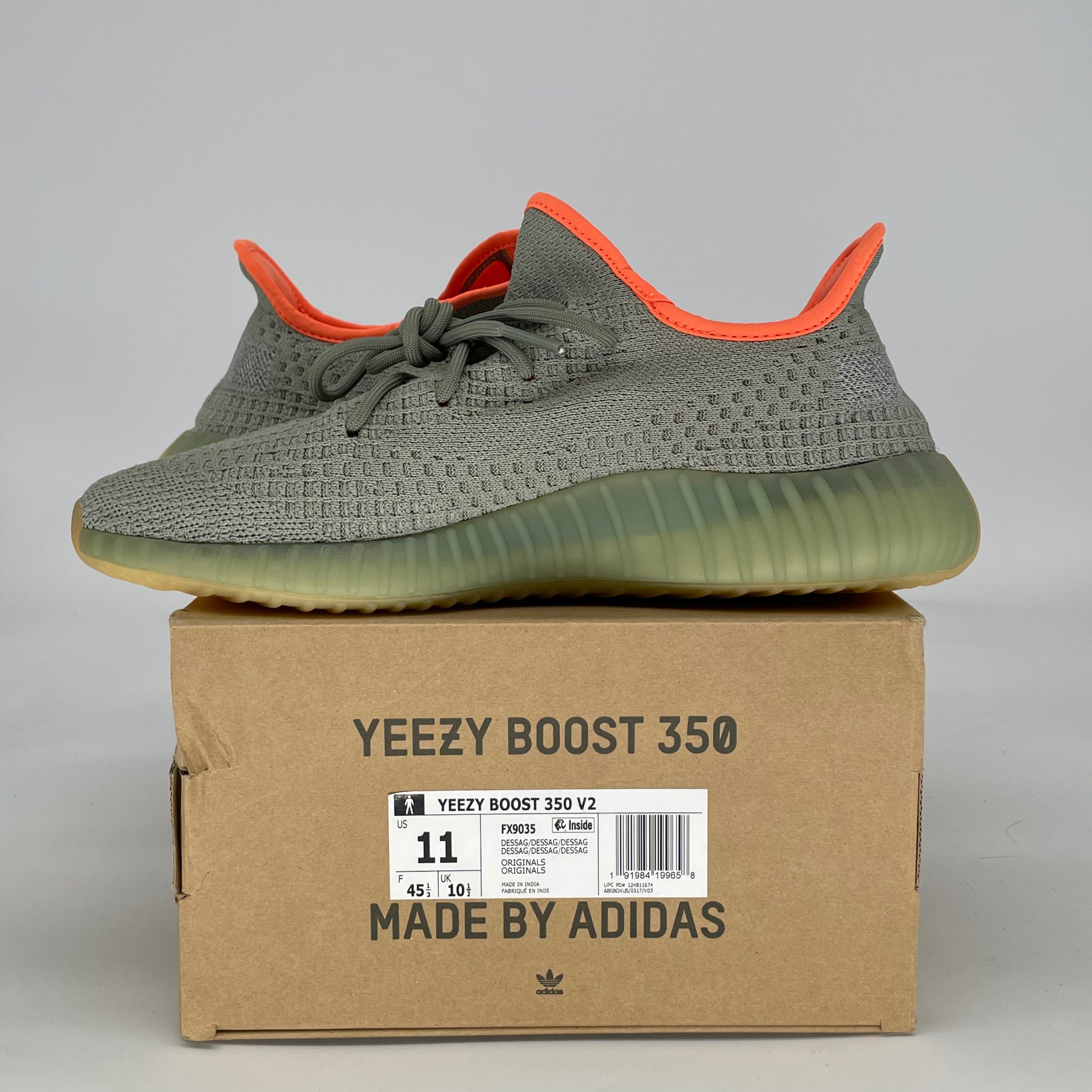 ADIDAS YEEZY 350 V2 DESERT SAGE FX9035 SIZE 11/12.5W