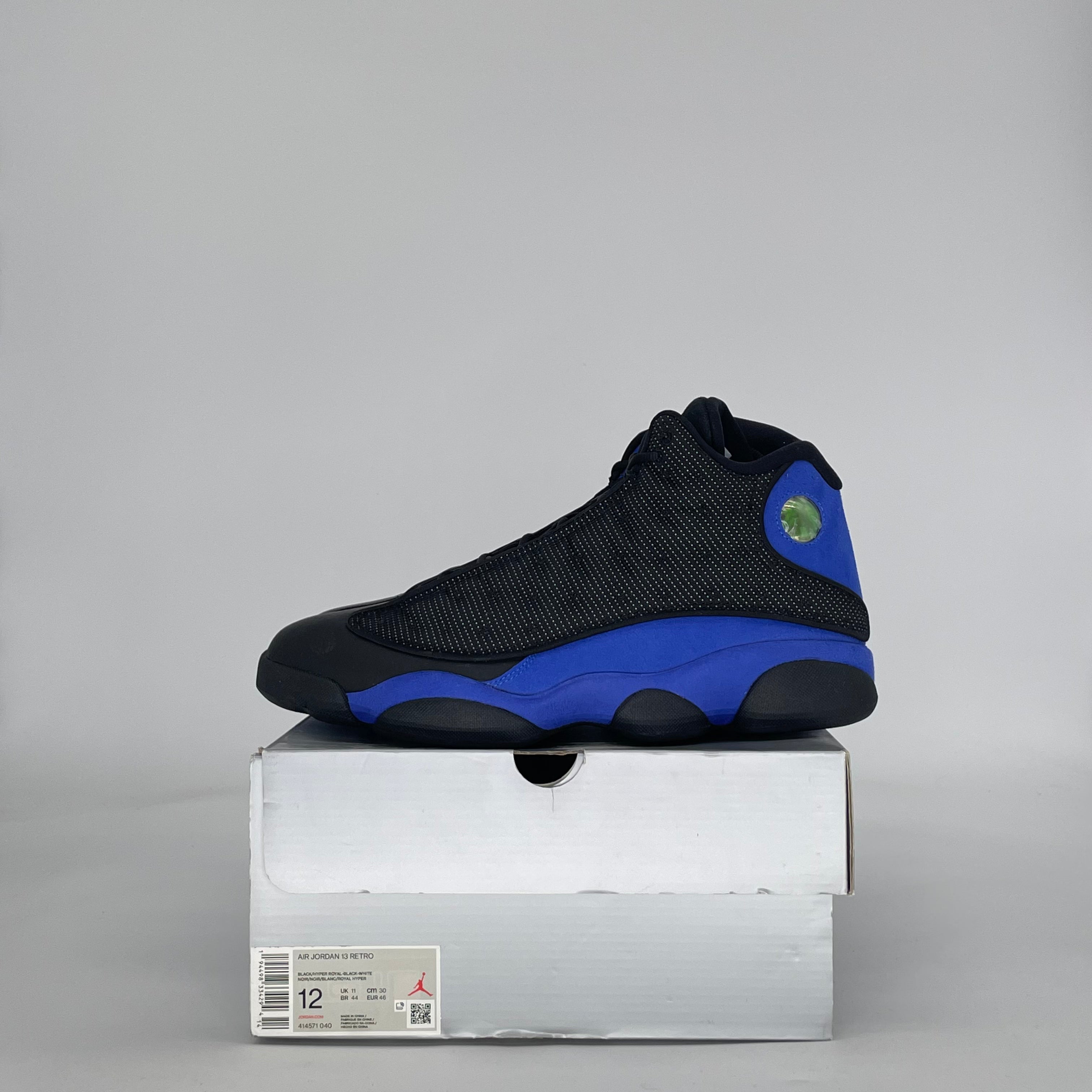 AIR JORDAN 13 BLACK HYPER ROYAL 414571-040 SIZE 12/13.5W